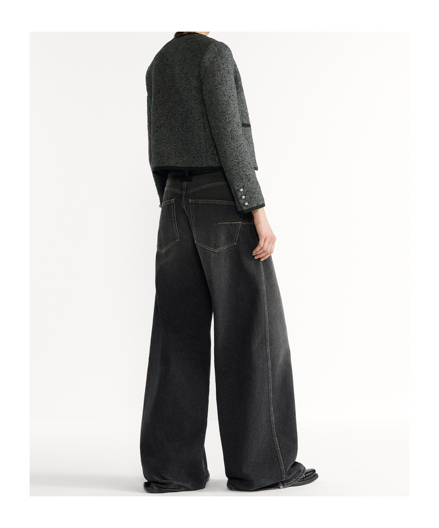 Dior Macrocannage Cropped Jacket In Gray