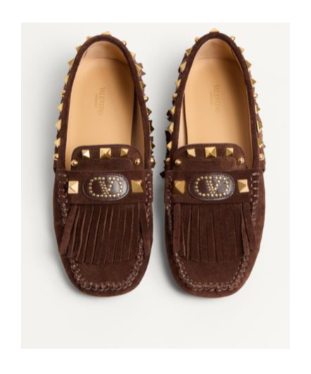 Valentino Driver Loafers In Brown