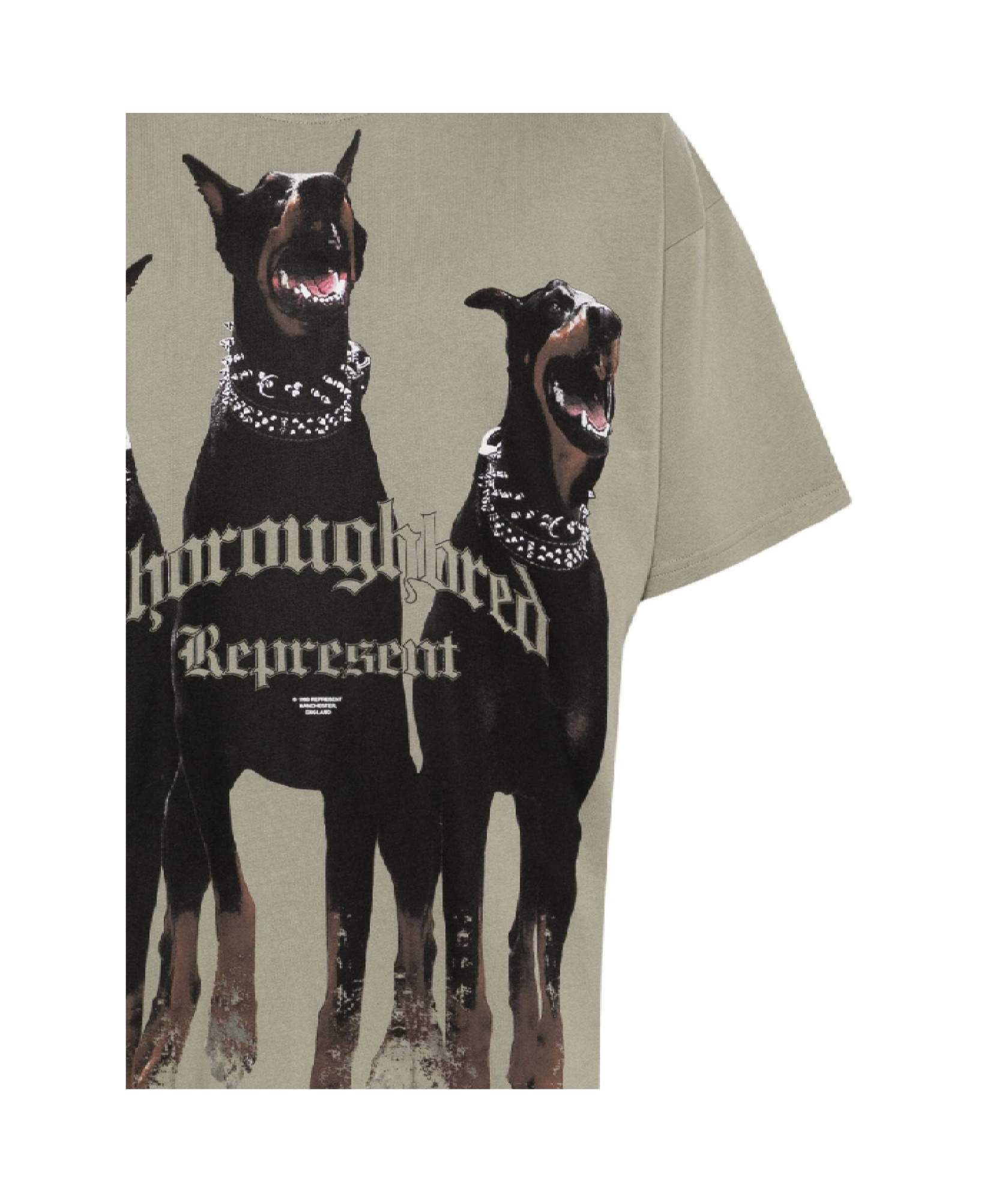 Represent T-shirt With Doberman Print In Nude