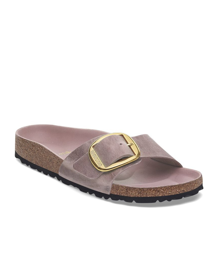 Birkenstock Madrid Big Buckle Oiled Leather In Gray