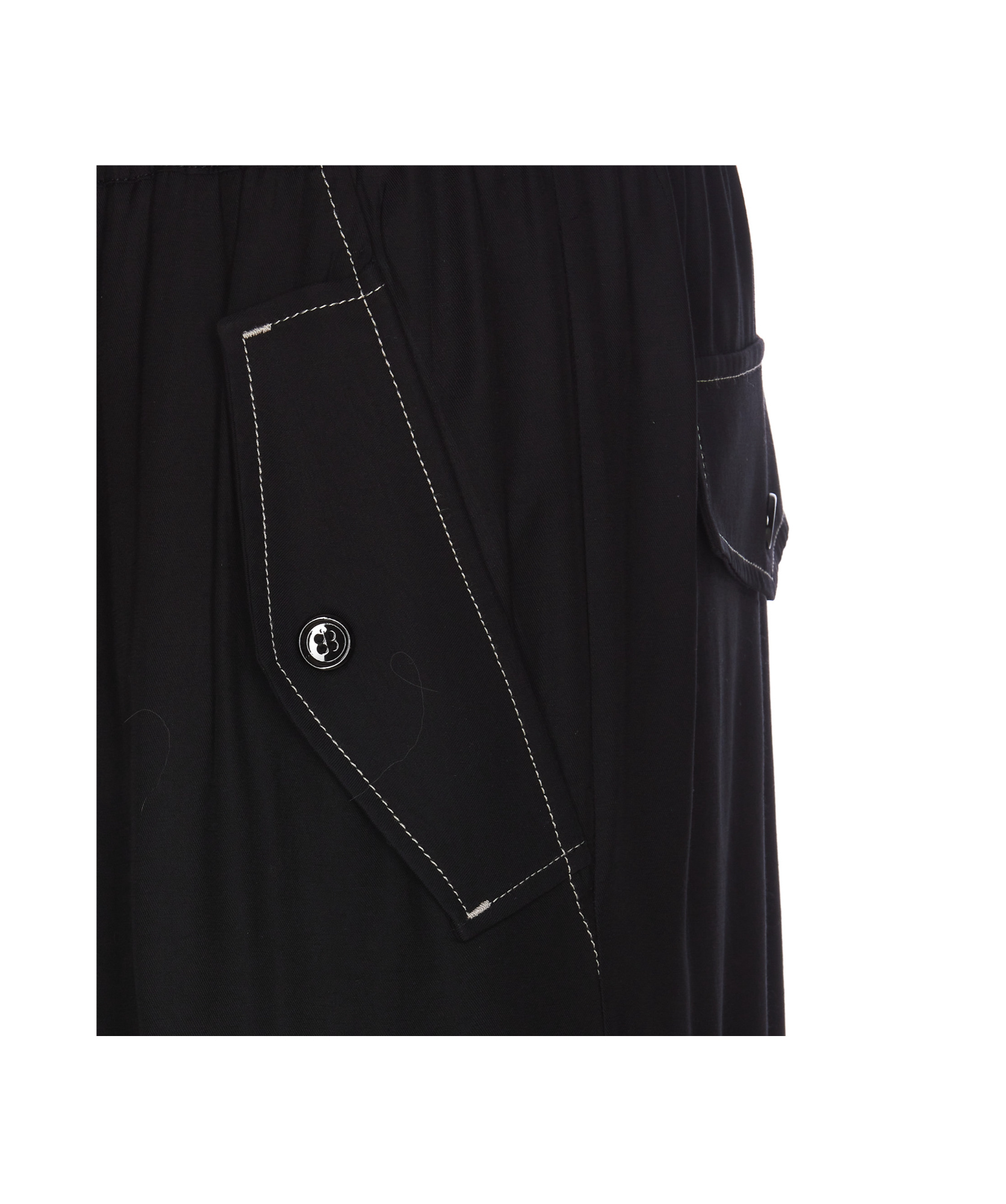 Pinko Wide Twill Trousers In Black