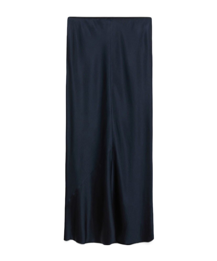 Dorothee Schumacher Stretch Silk-satin Midi-skirt In Blue