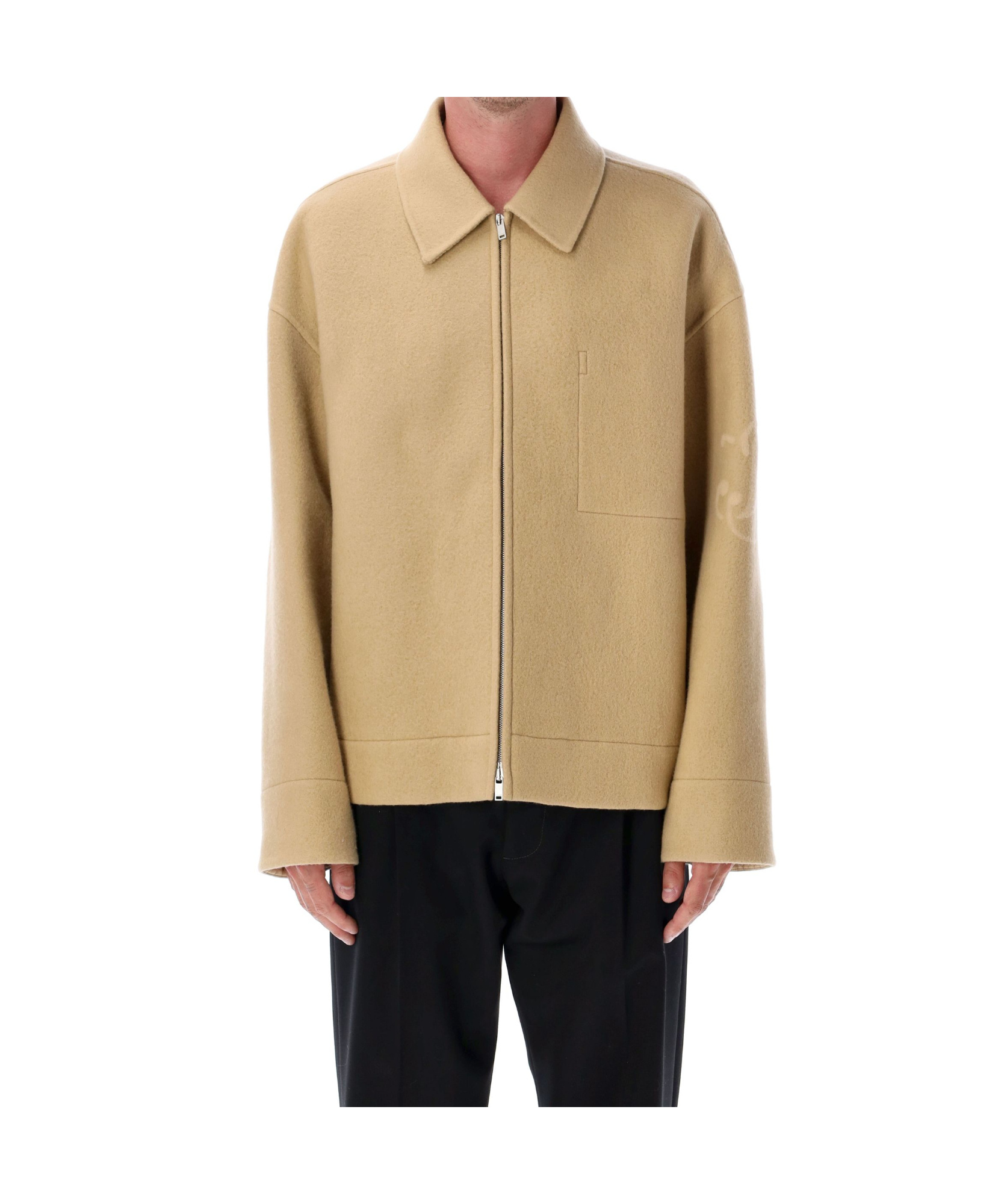 Jil Sander Embroidered 170 Front Pocket Jacket In Black