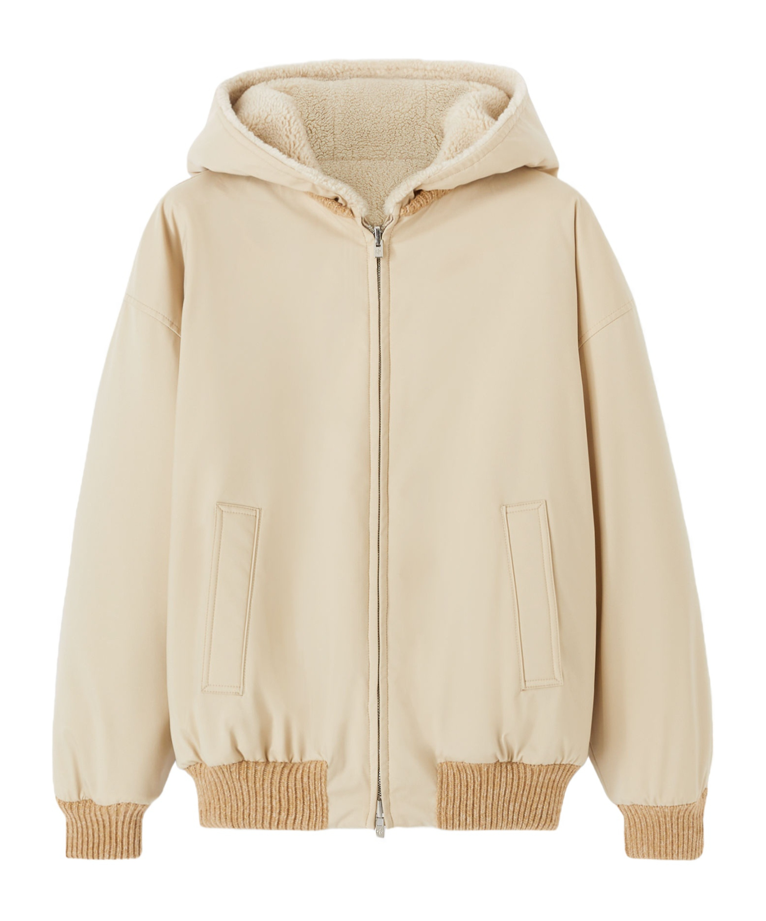 Loro Piana Wear Hooded Casual Jacket In Front And Back In Nude