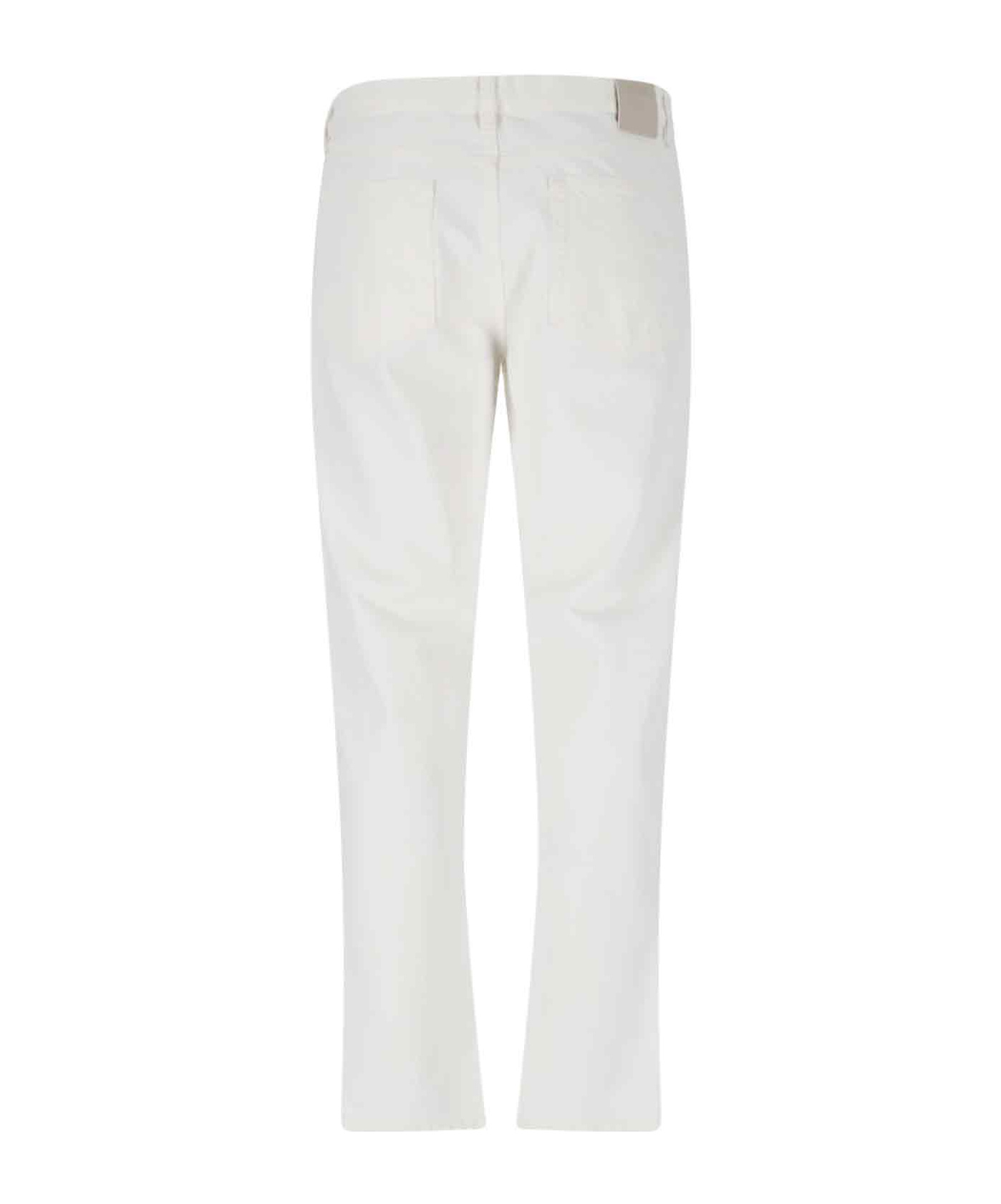 Zegna White Rinse-washed Stretch Cotton Roccia Jeans In White
