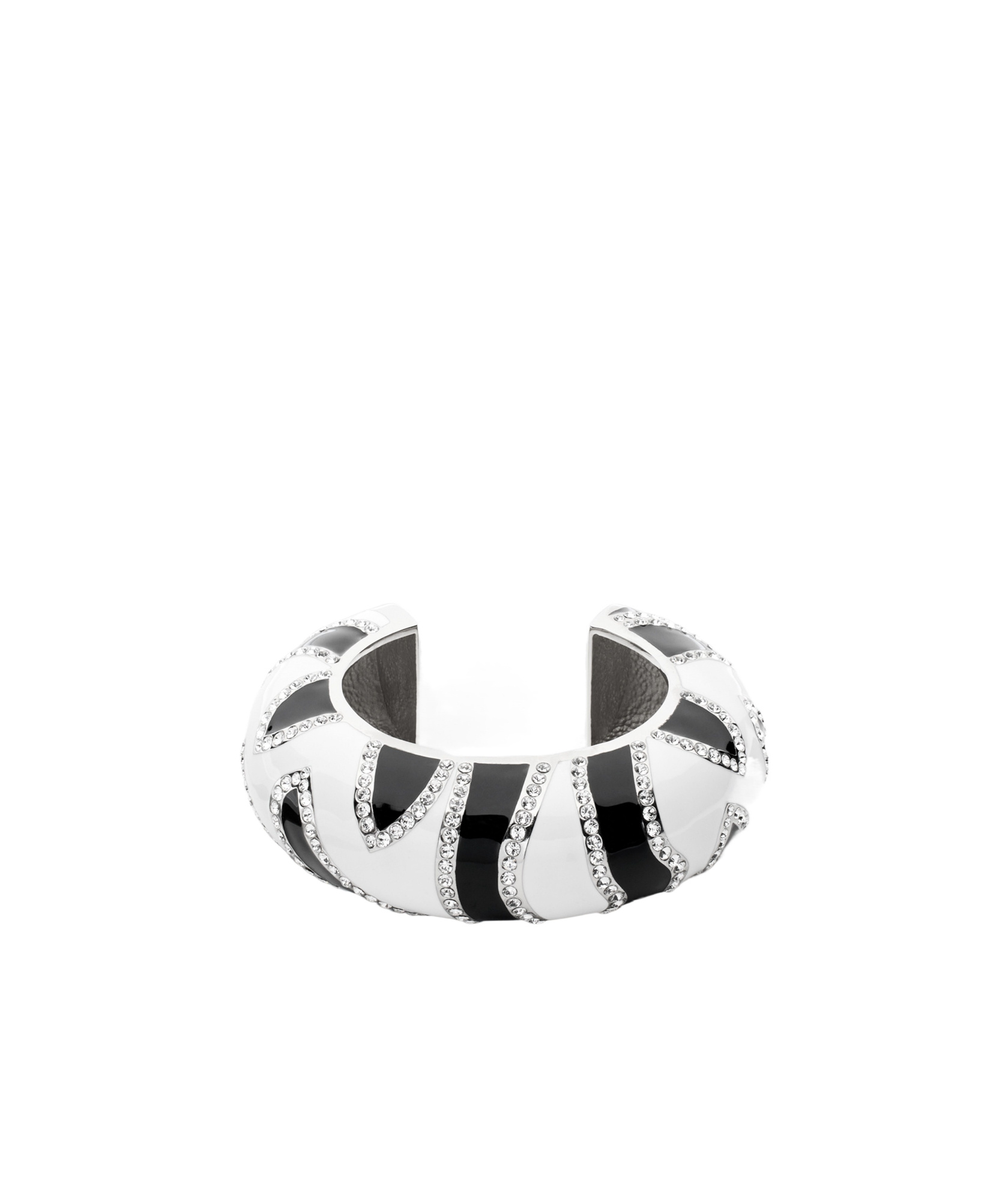 Shop Jacquemus Zebra Embellished Bracelet In White