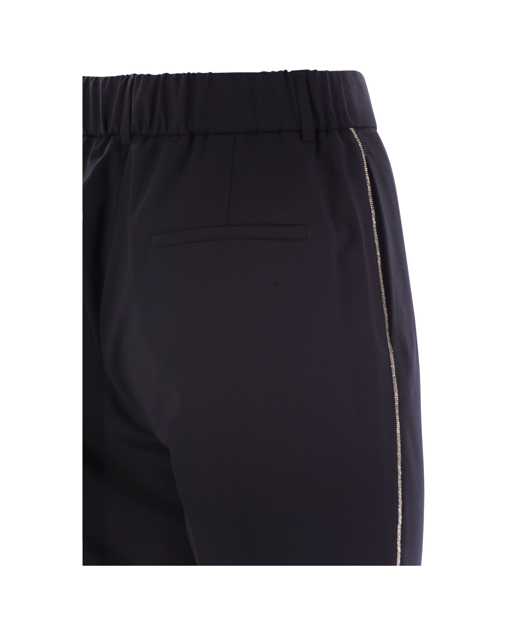 Peserico Pressed-crease Faille Tapered Trousers In Black