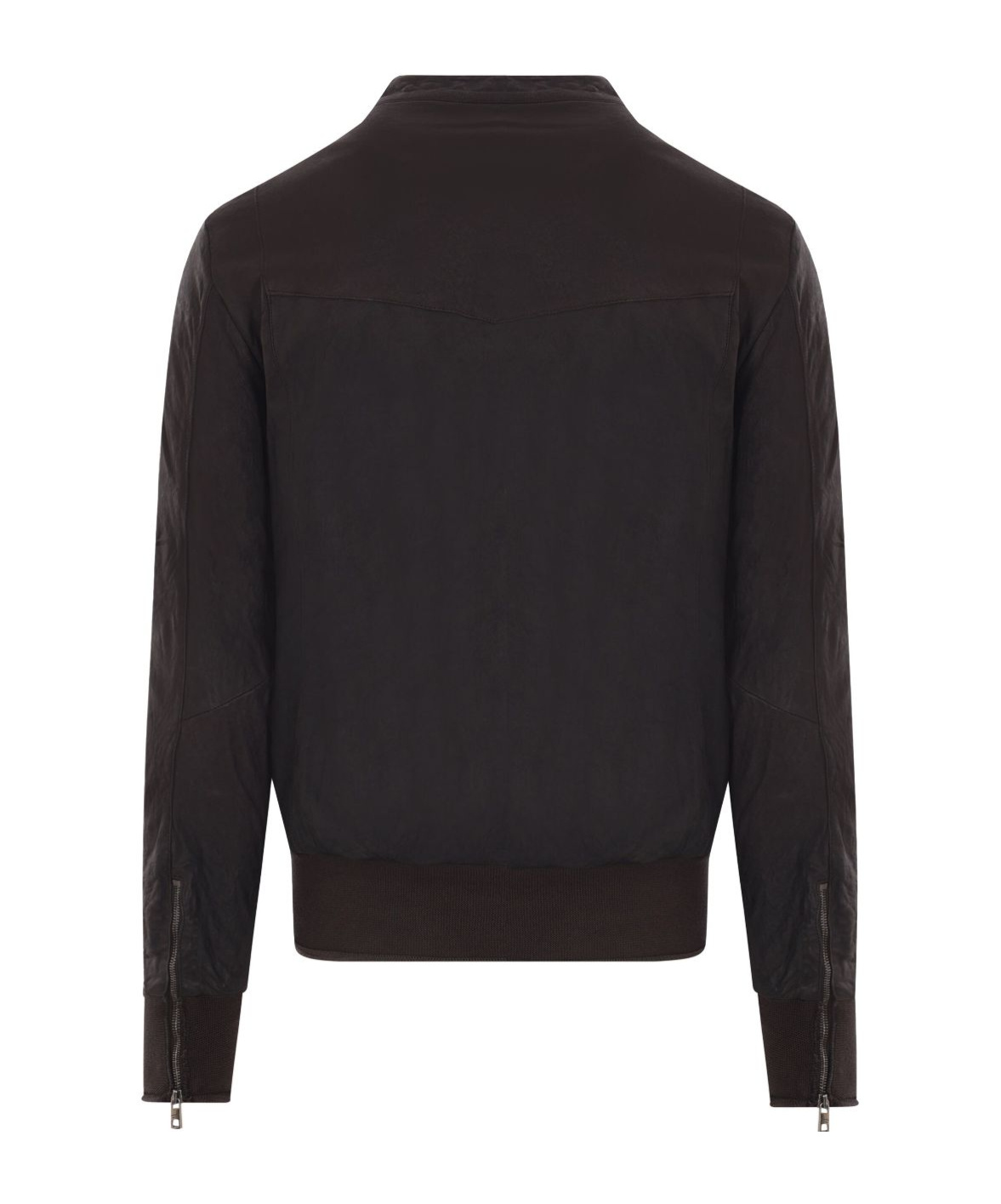 Giorgio Brato Long-sleeved Leather Jacket In Black