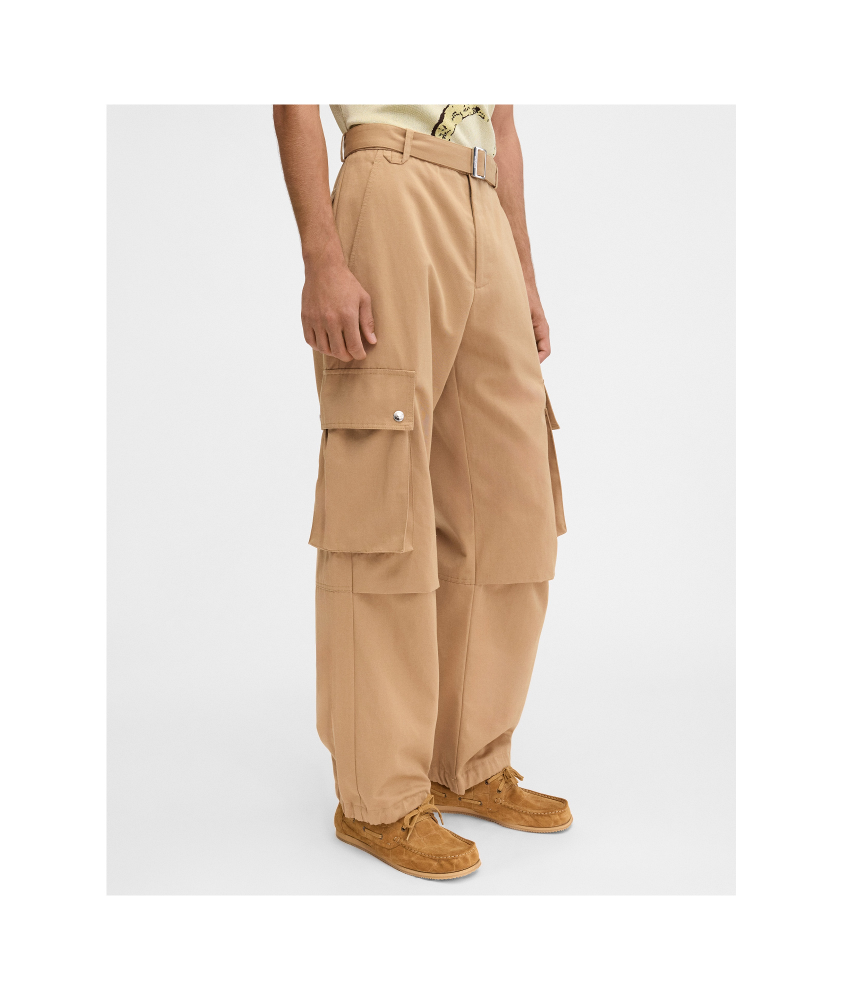 Jacquemus Cargo Pants Adjustable Cuffs In Camel-colored