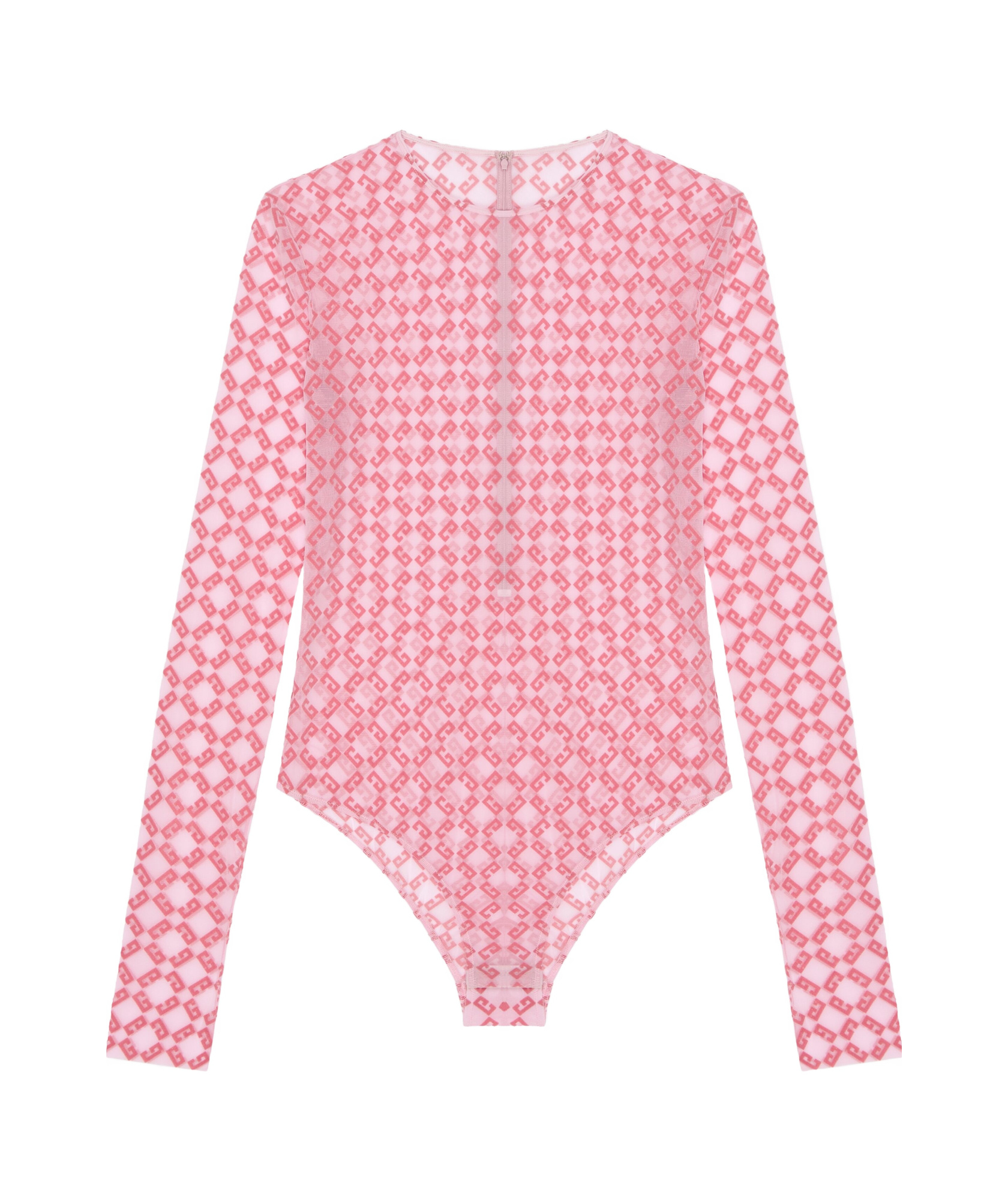 Givenchy Monogram 72 Mesh Fitted Bodysuit In Pink