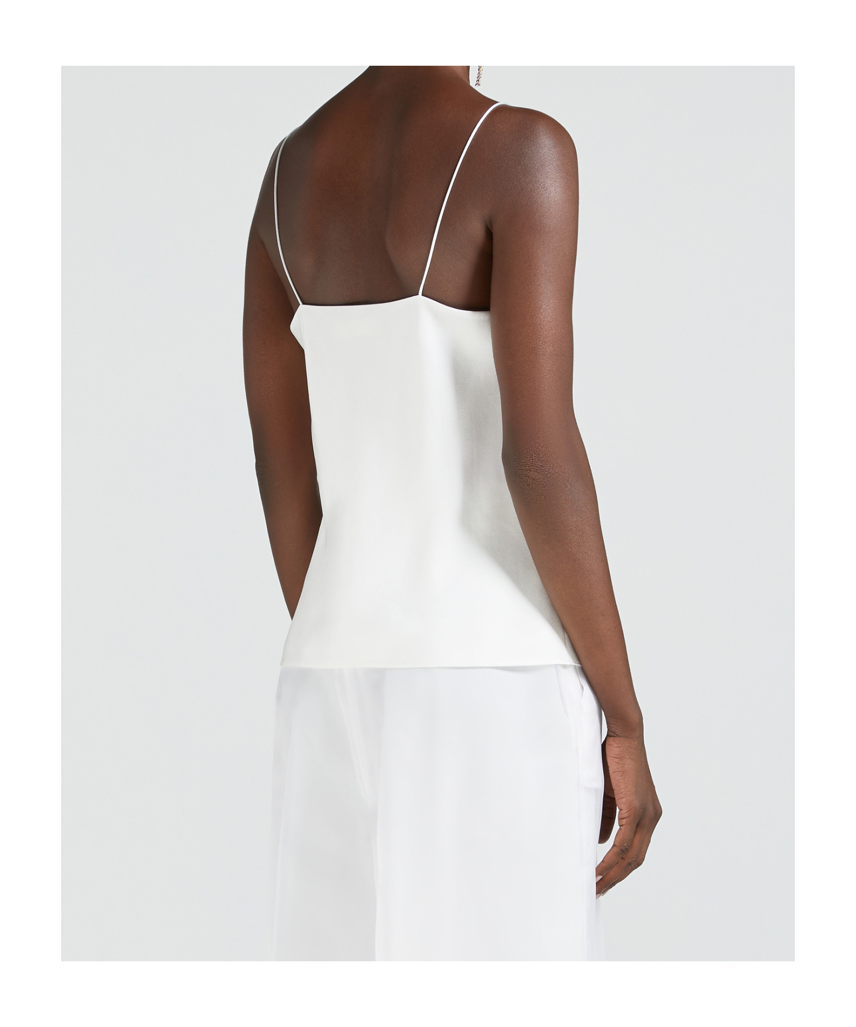 Max Mara Envers Satin Camisole Top In White