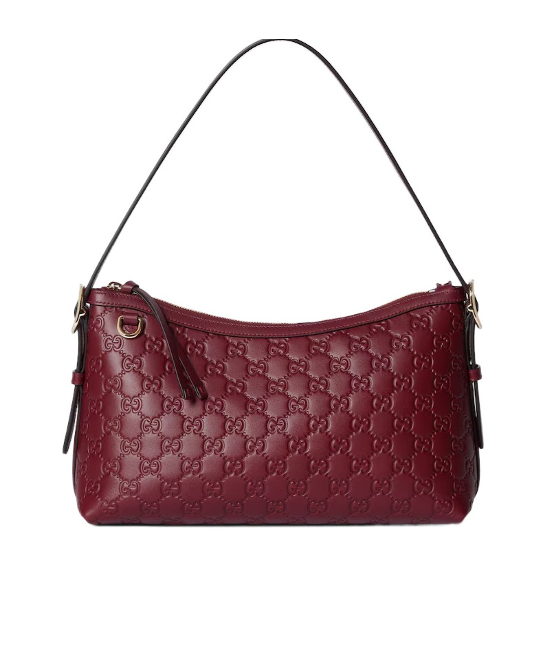 Gucci Gg Emblem Medium Shoulder Bag In Red