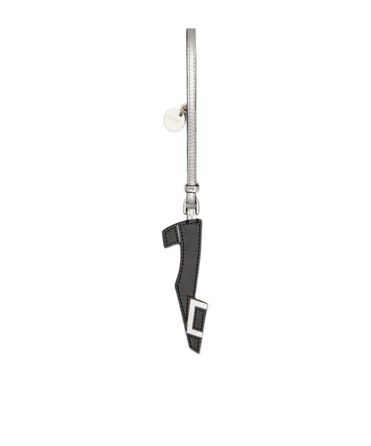 Roger Vivier Belle Vivier Bag Charm In Leather In Black