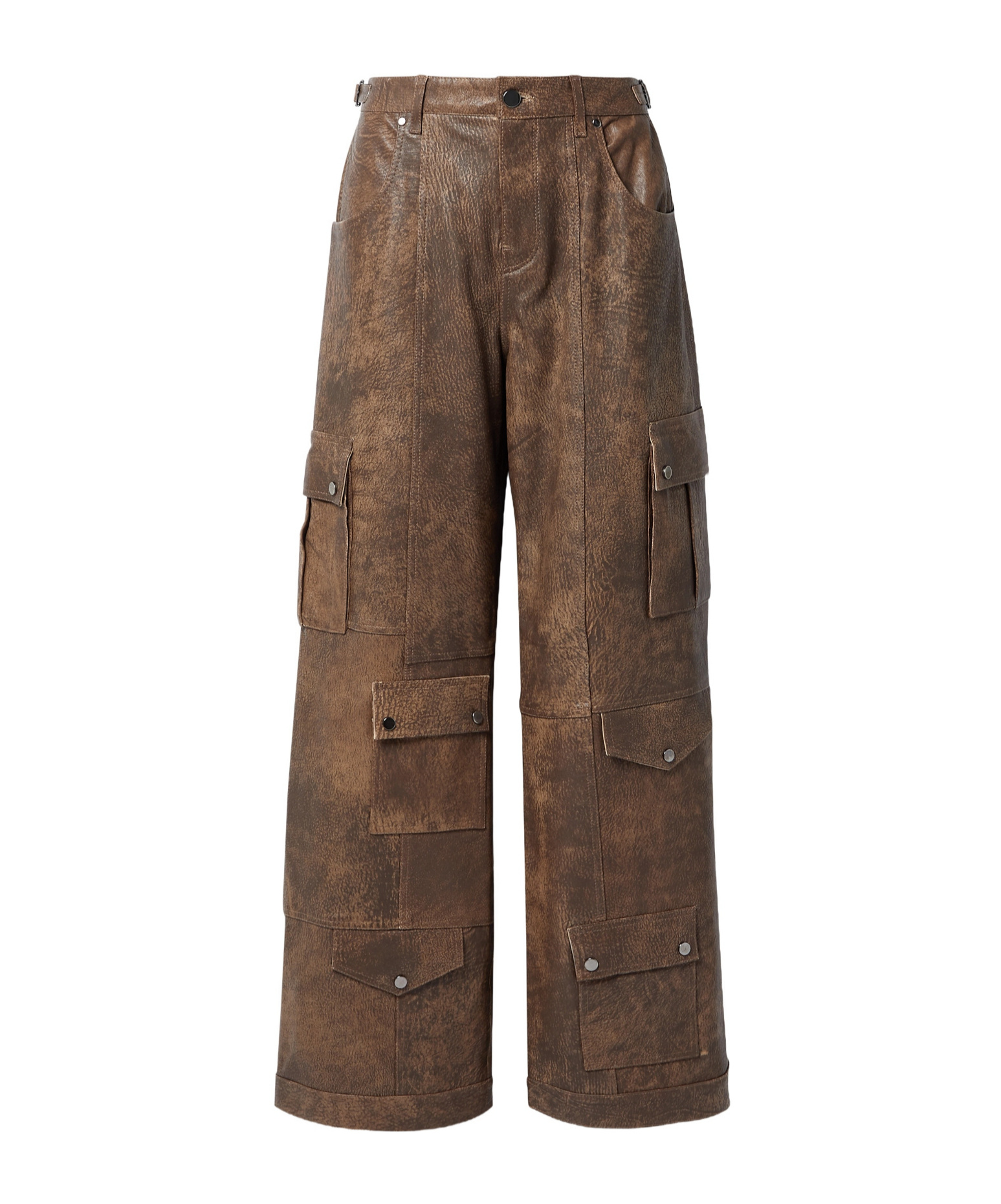 Dodo Bar Or Arianna Leather Wide-leg Cargo Pants In Multi
