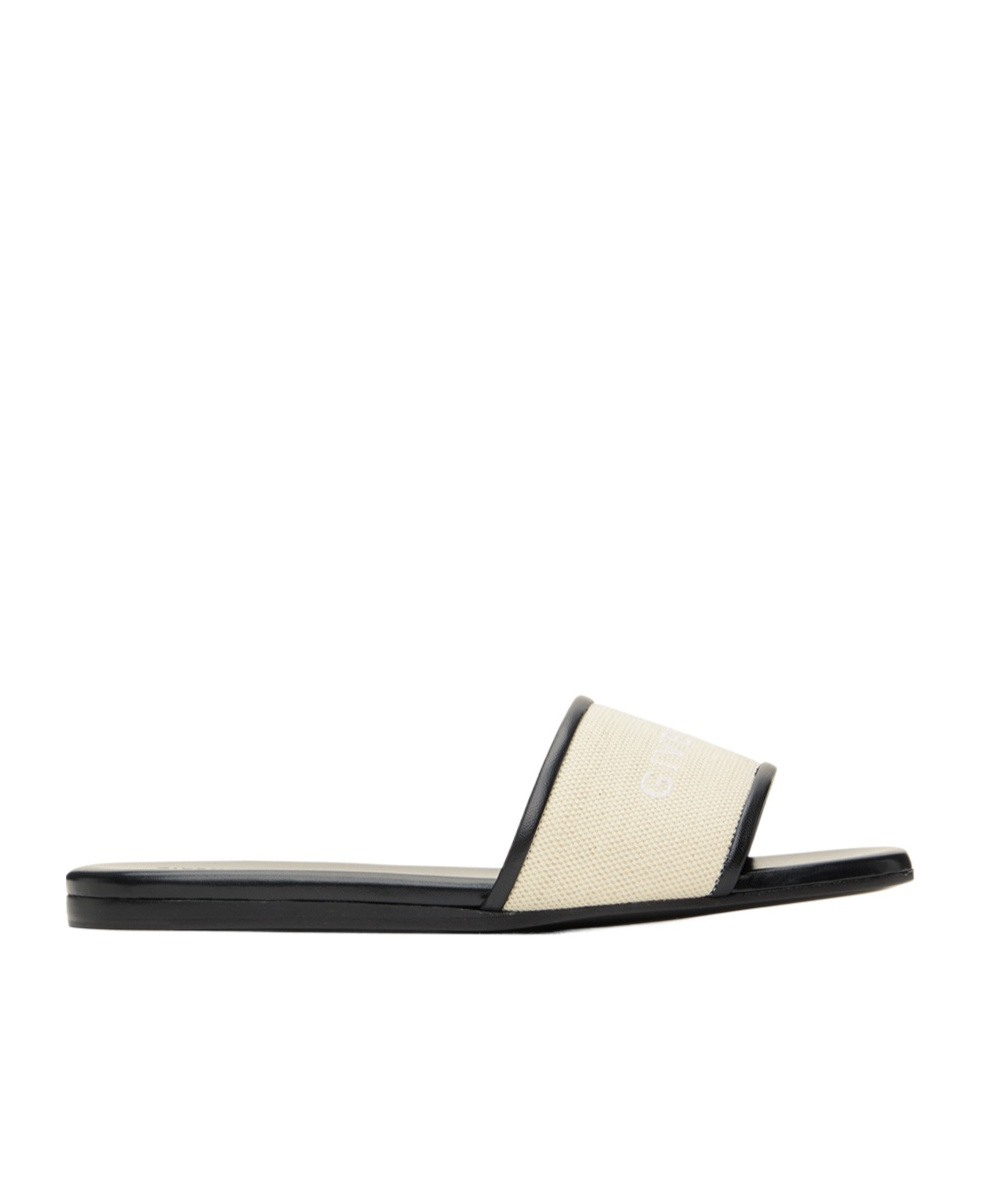 GIVENCHY GIVENCHY 4G EMBROIDERED FLAT SLIDES