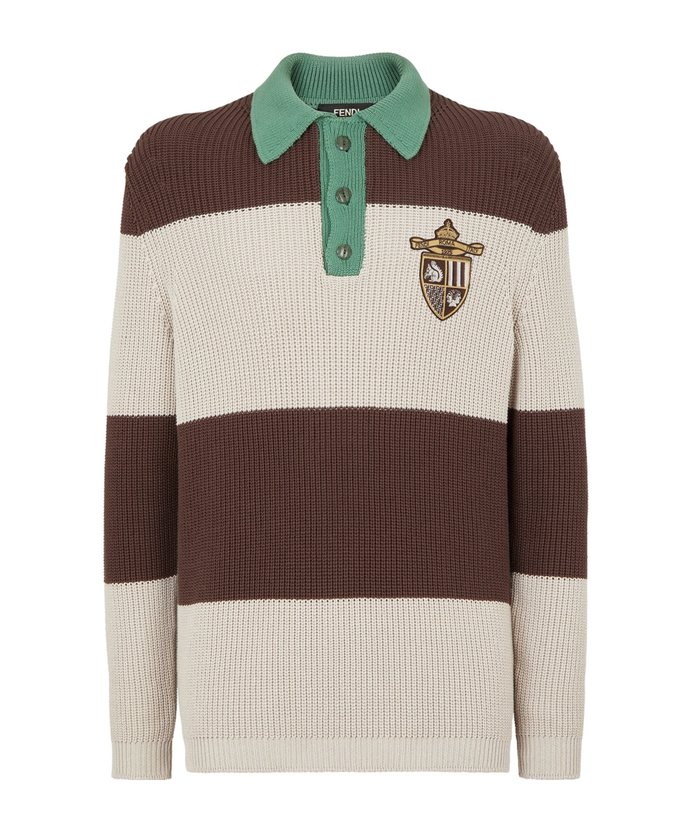 Fendi Cotton Knitted Polo In Multi