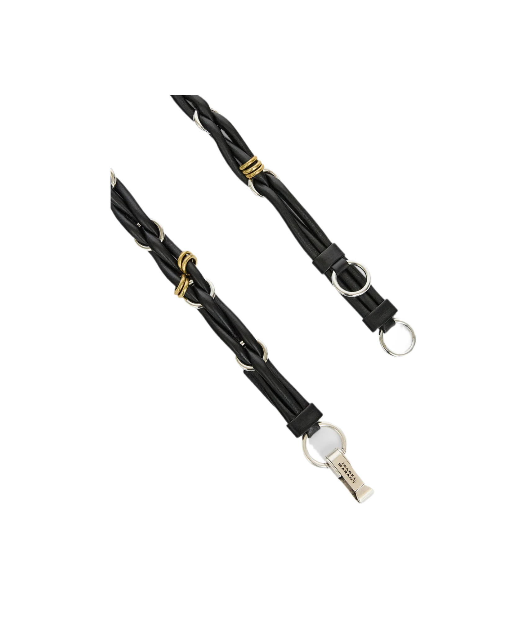Isabel Marant Mina Braided Leather Belt In Black