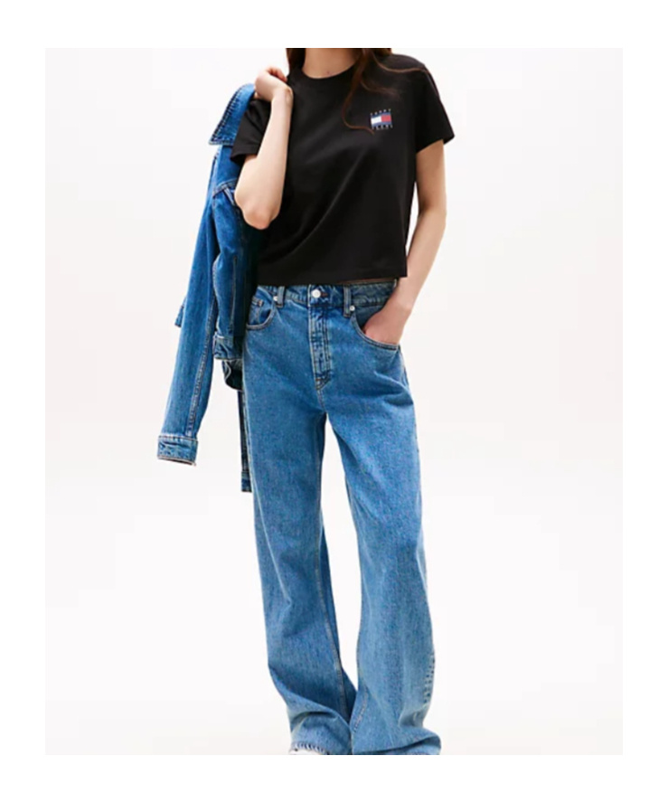Tommy Hilfiger Back Flag Logo T-shirt In Black