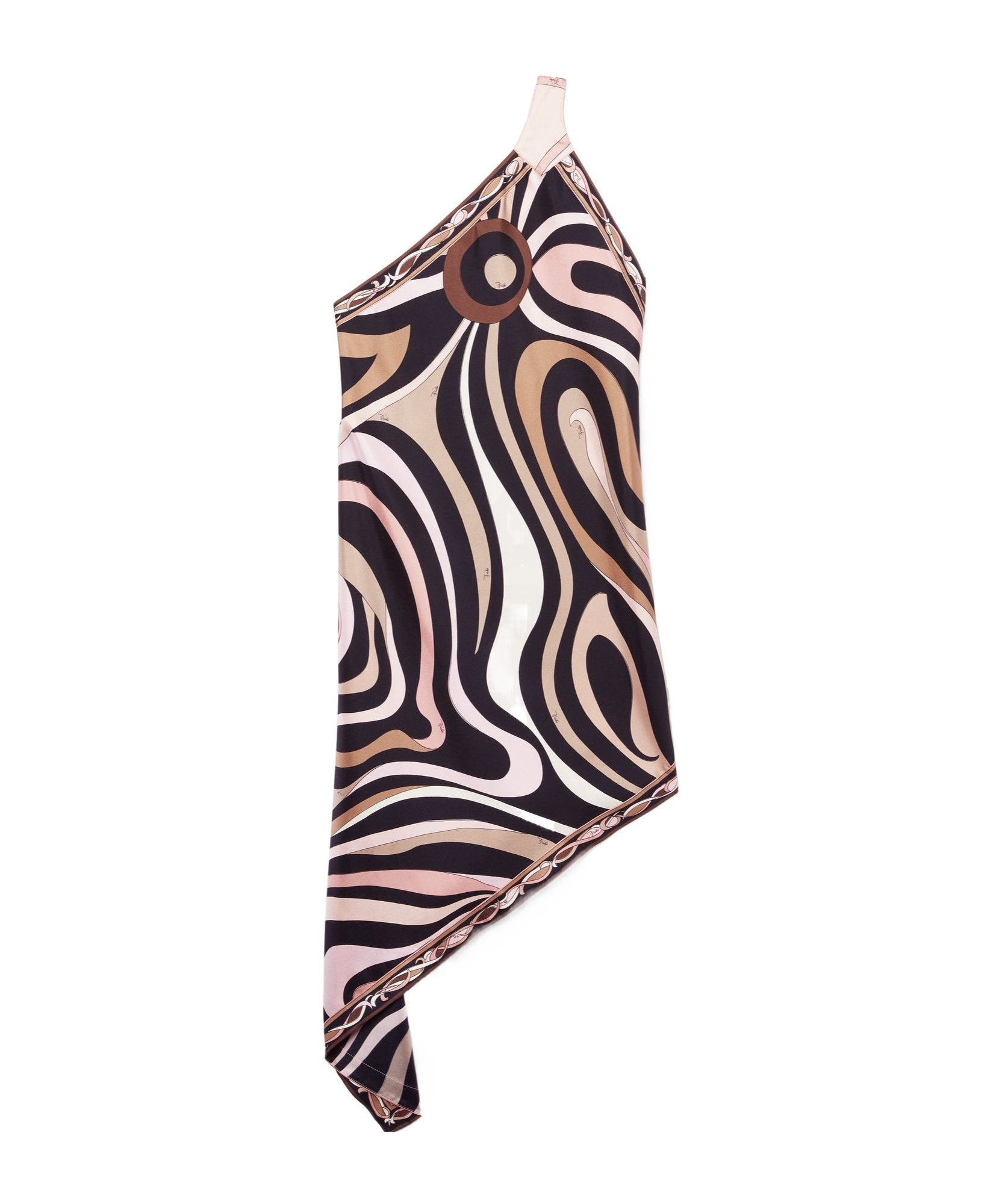 Pucci Marmo Print Asymmetrical Silk Twill Dress In Animal Print