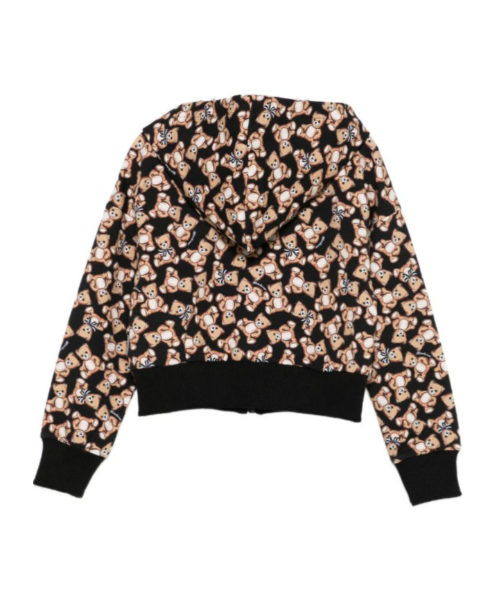 Moschino Teddy-print Zip-fastening Hoodie In Brown