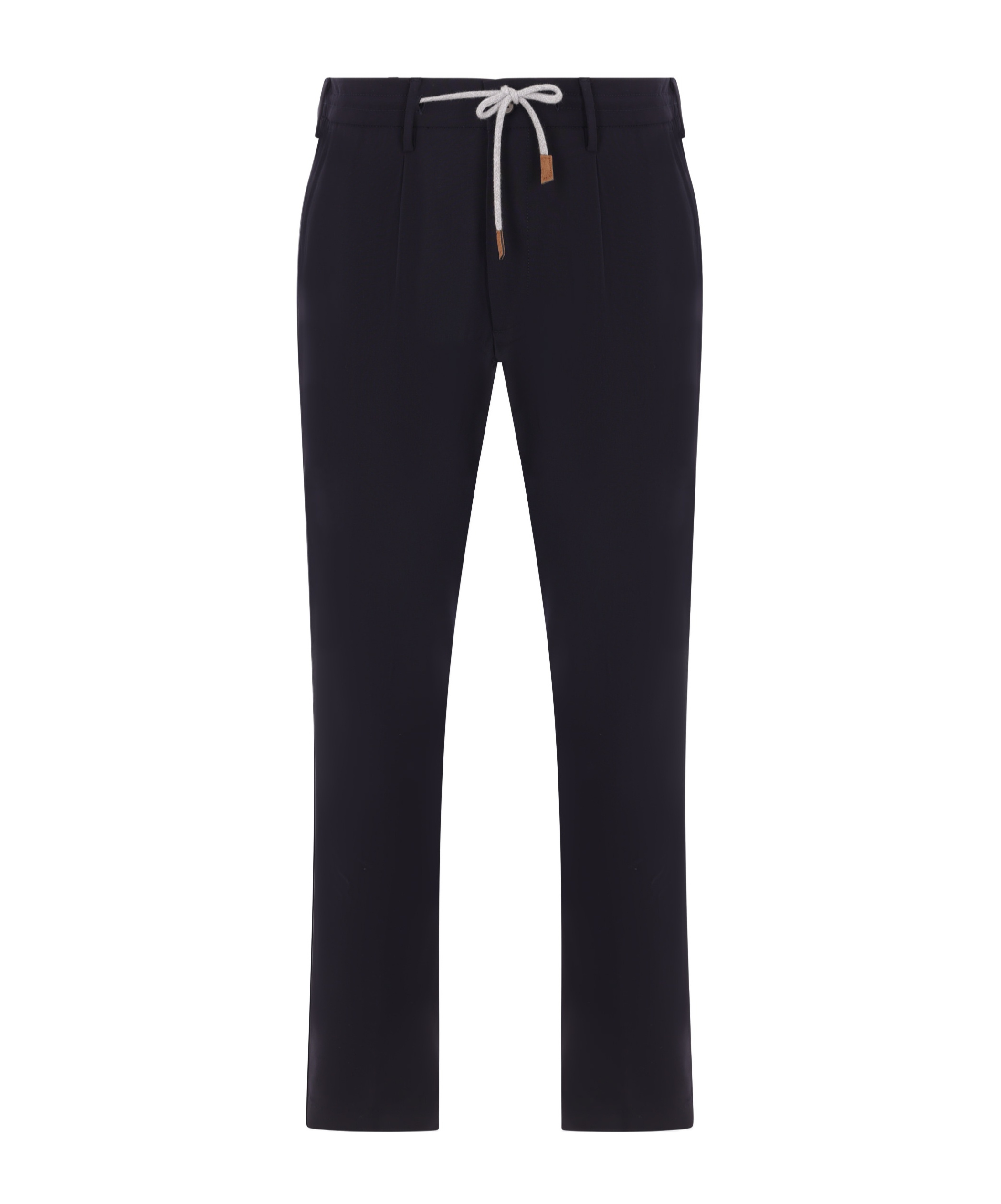 Eleventy Stretch-wool Trousers In Black