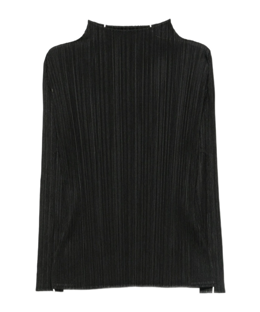 Issey Miyake Pleated T-shirt In Black