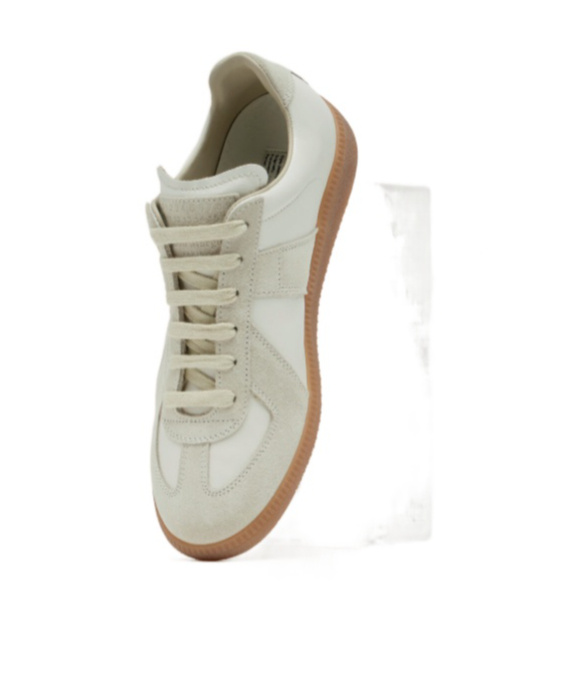 Maison Margiela Replica Sneakers Woman Lace-up Shoes Multicolored Size 7 Calfskin In White