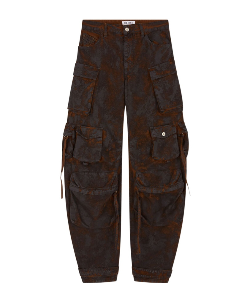 Attico Grey And Rust Long Pant In Black