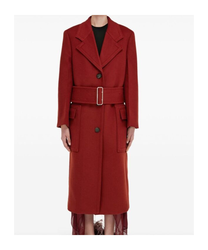 Ferragamo Belted Wool And Cashmere-blend Coat In Red