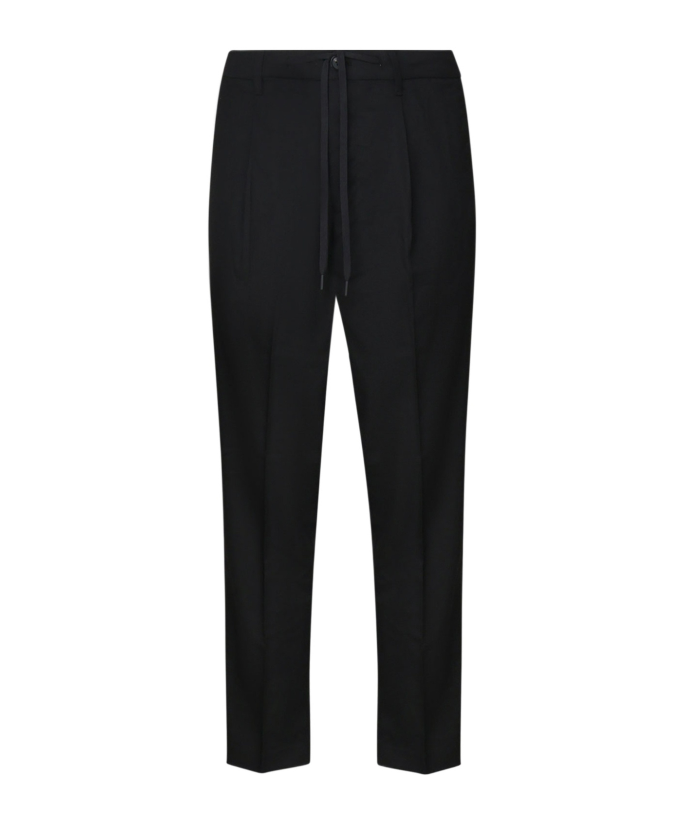 Selected Belt-loop Casual Pants In Black