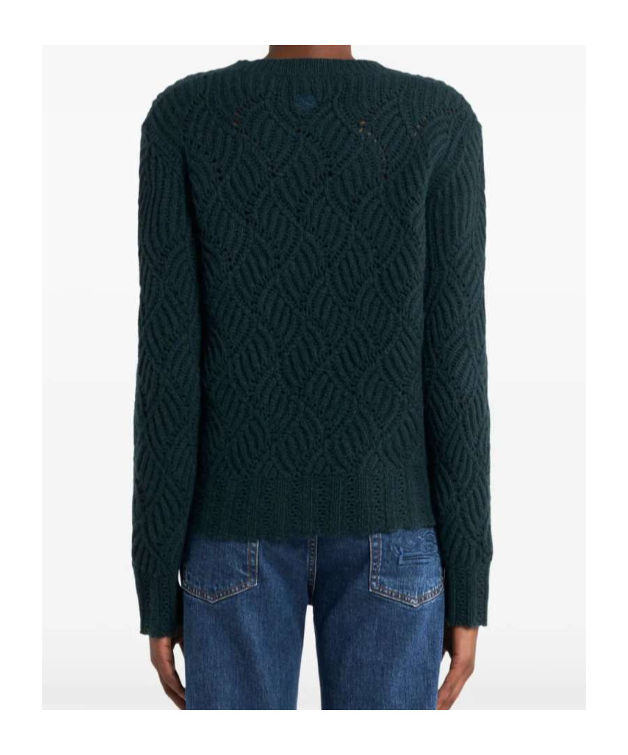Etro Perforated Pattern Cashmere Sweater In Green