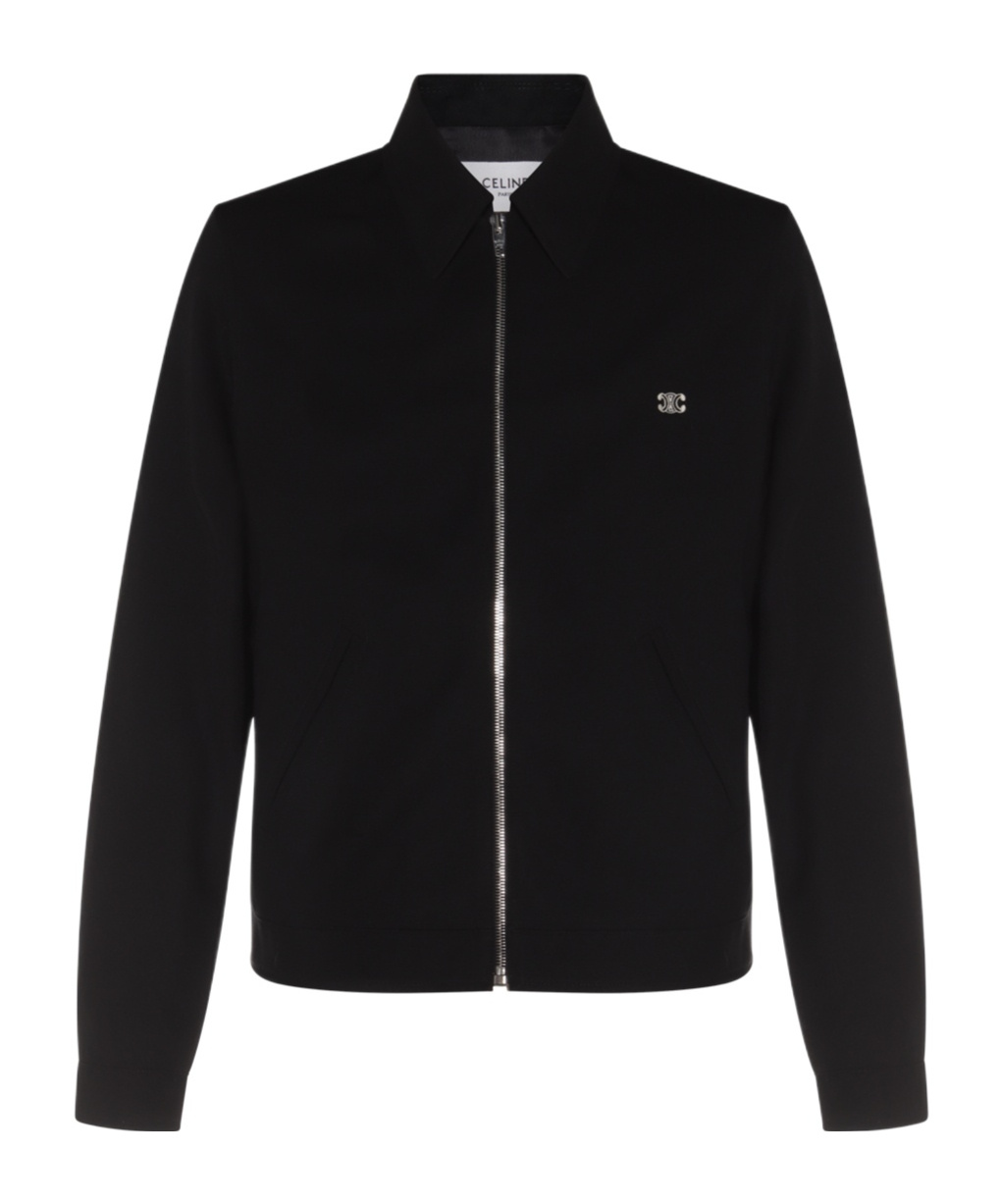 Celine Wool Mountain Cashmere Trucker Cardigan In Black