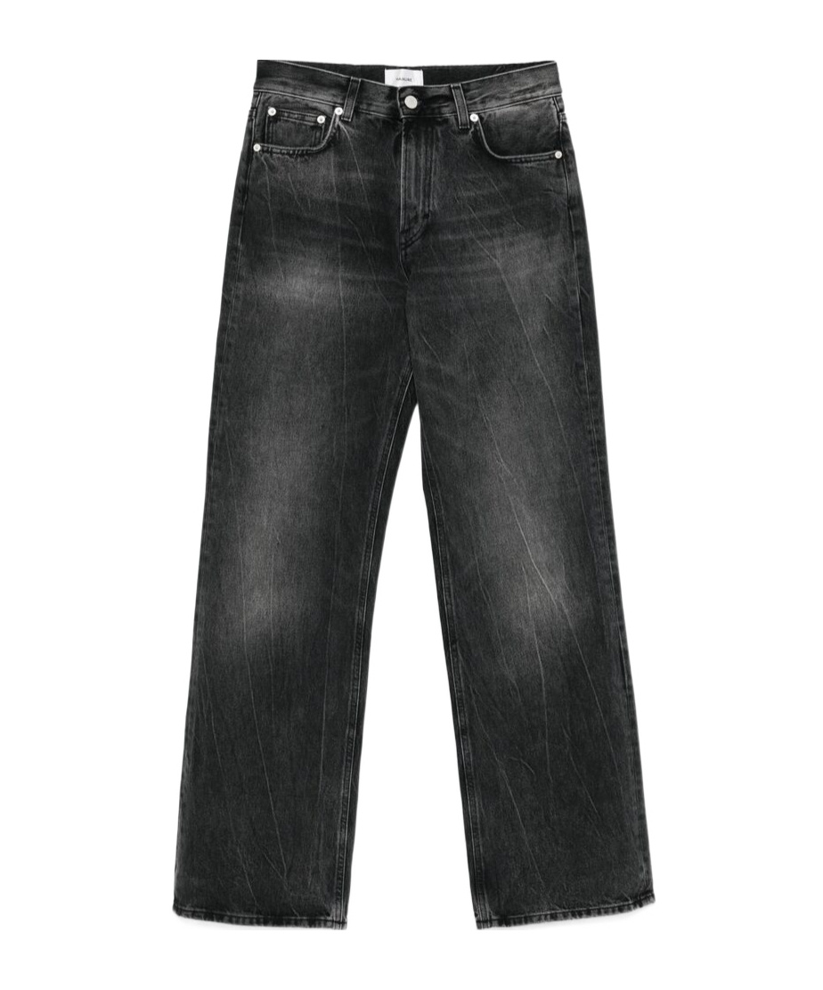 Haikure 'korea' Grey Jeans With Faded Effect And Logo Patch On The Back In Cotton Woman In Black