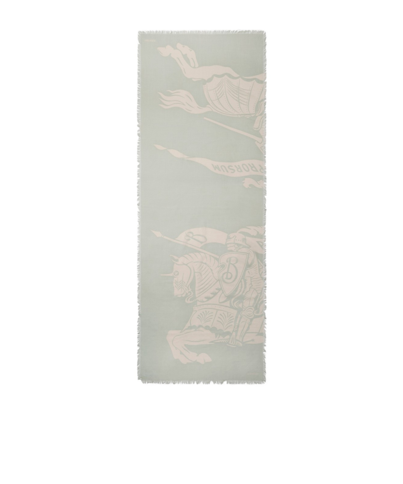 Burberry Wide Ekd Wool Scarf In White