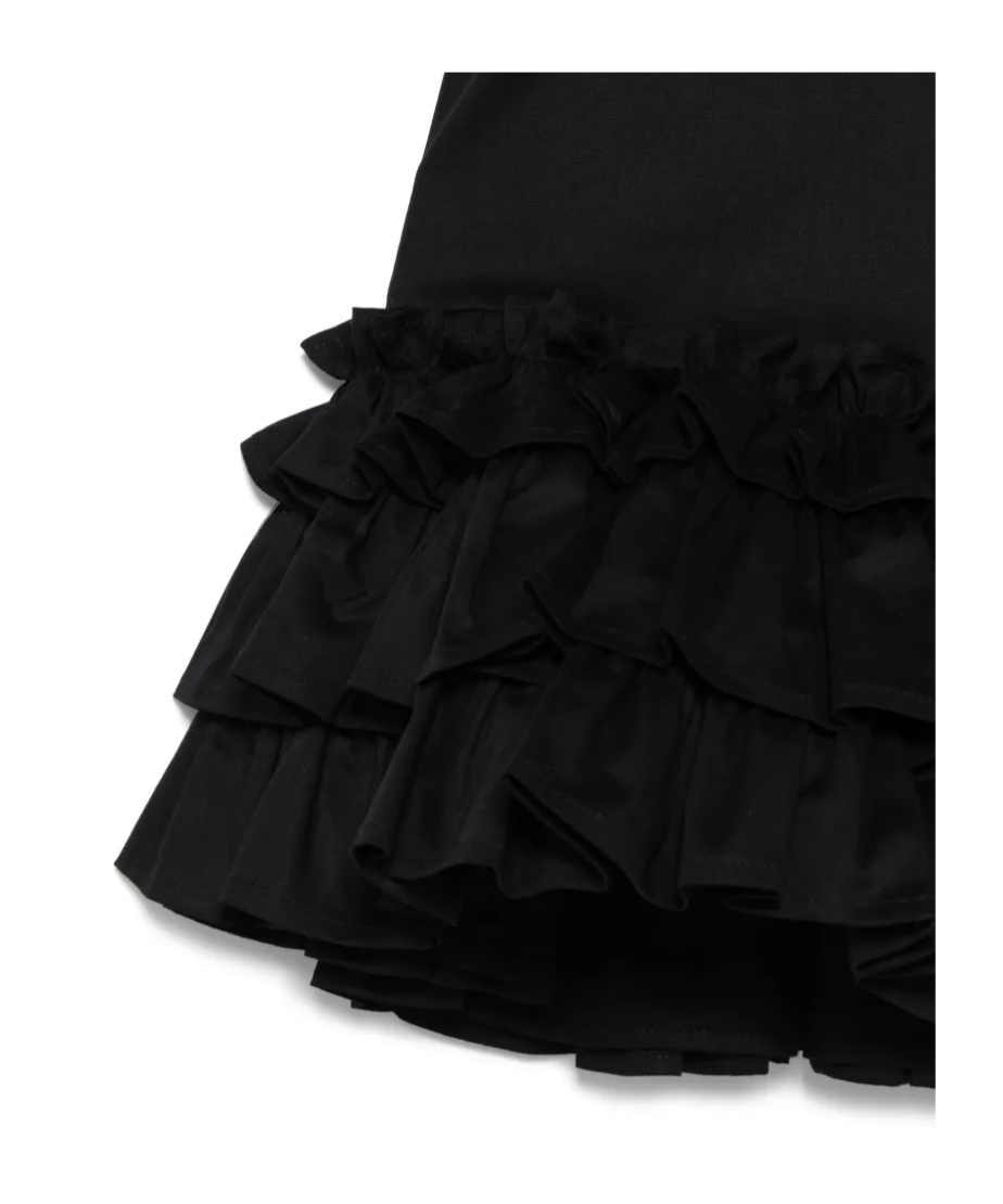 Douuod Ruffle-detail Dress In Black
