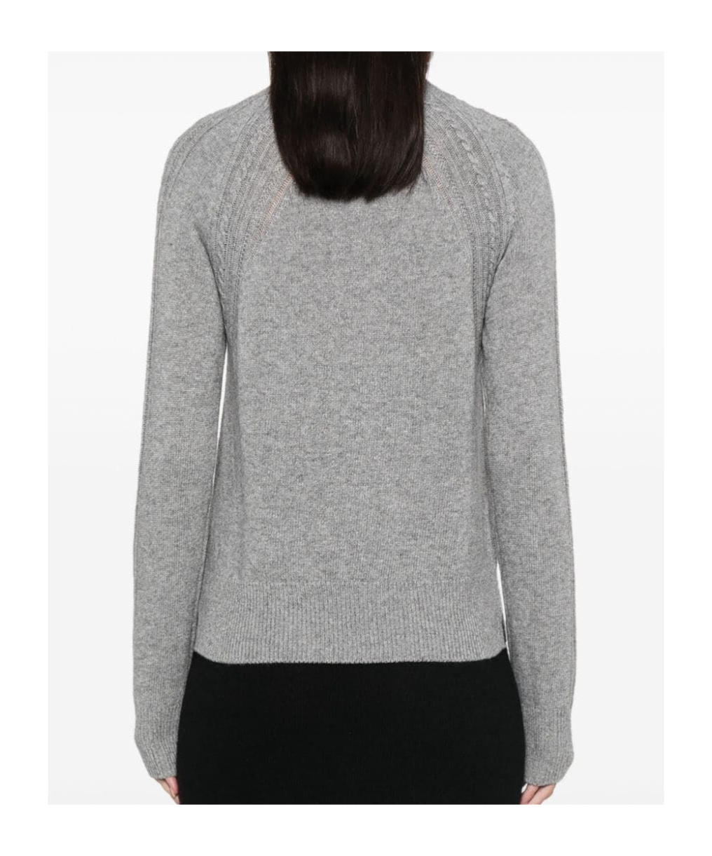 Ermanno Scervino Lace-embroidered Sweater In Gray