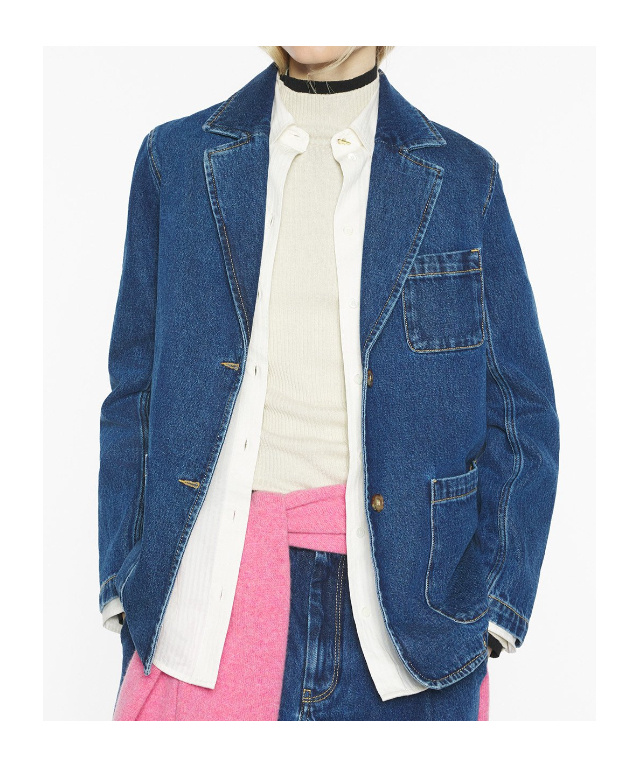 Maison Kitsuné Tailored Denim Jacket In Blue