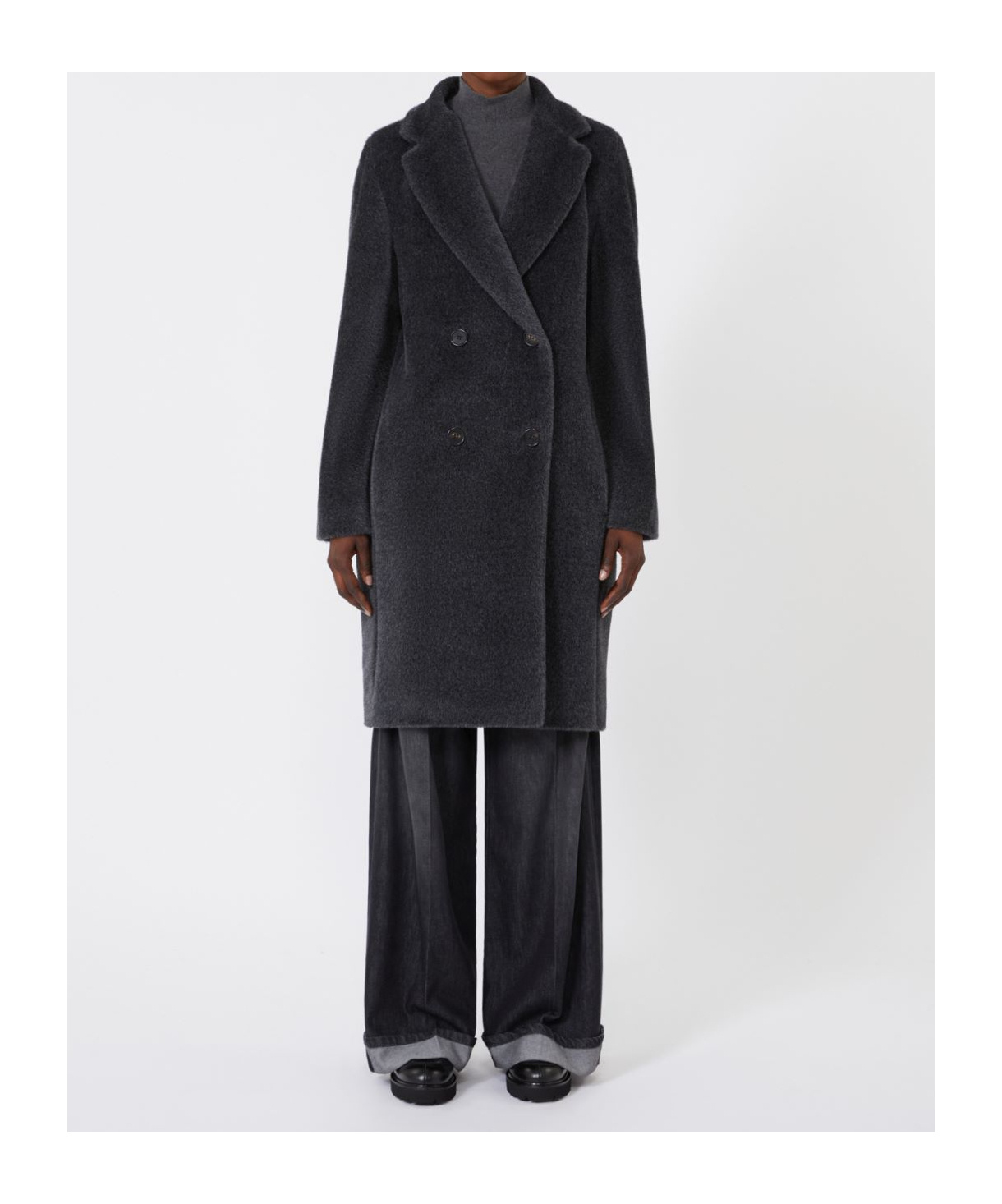 Max Mara 's  Roseto Double Breasted Coat In Black