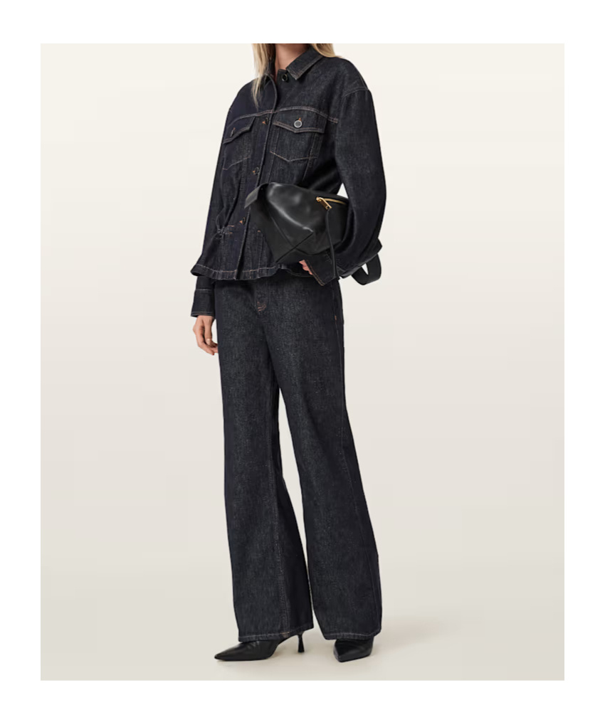 Allsaints Ember Flared Bootcut Jeans In Black