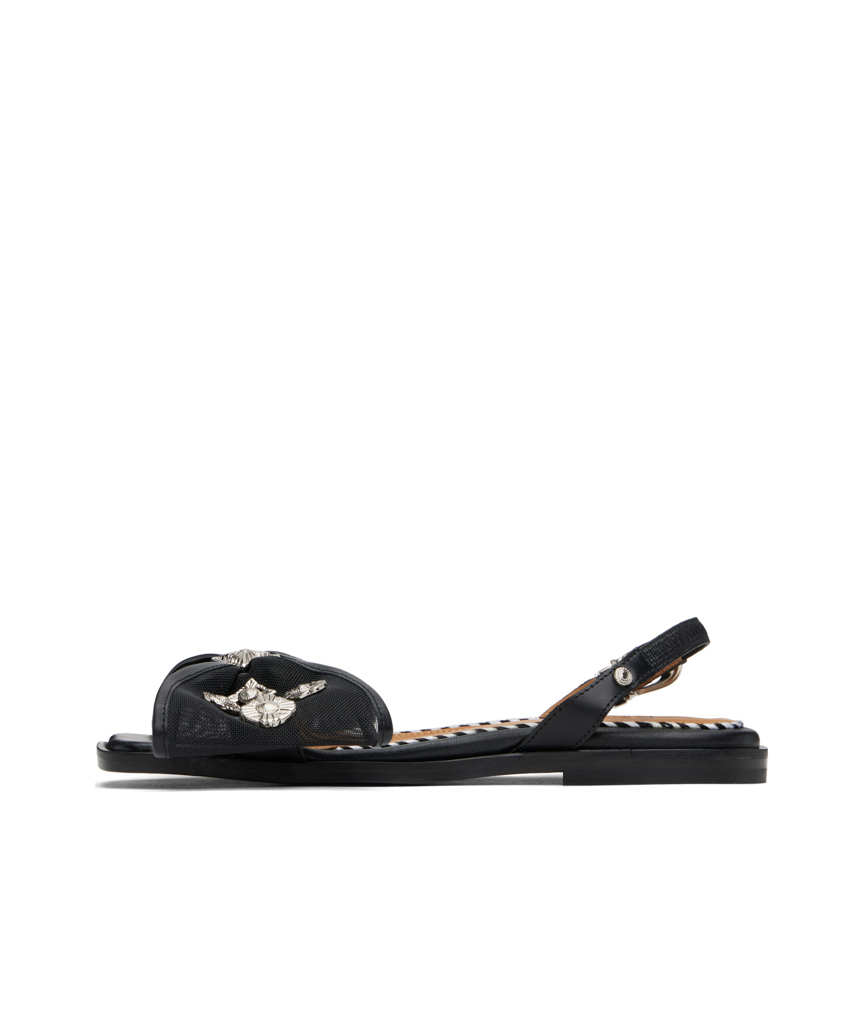 Toga Mesh Bow Sandals In Black