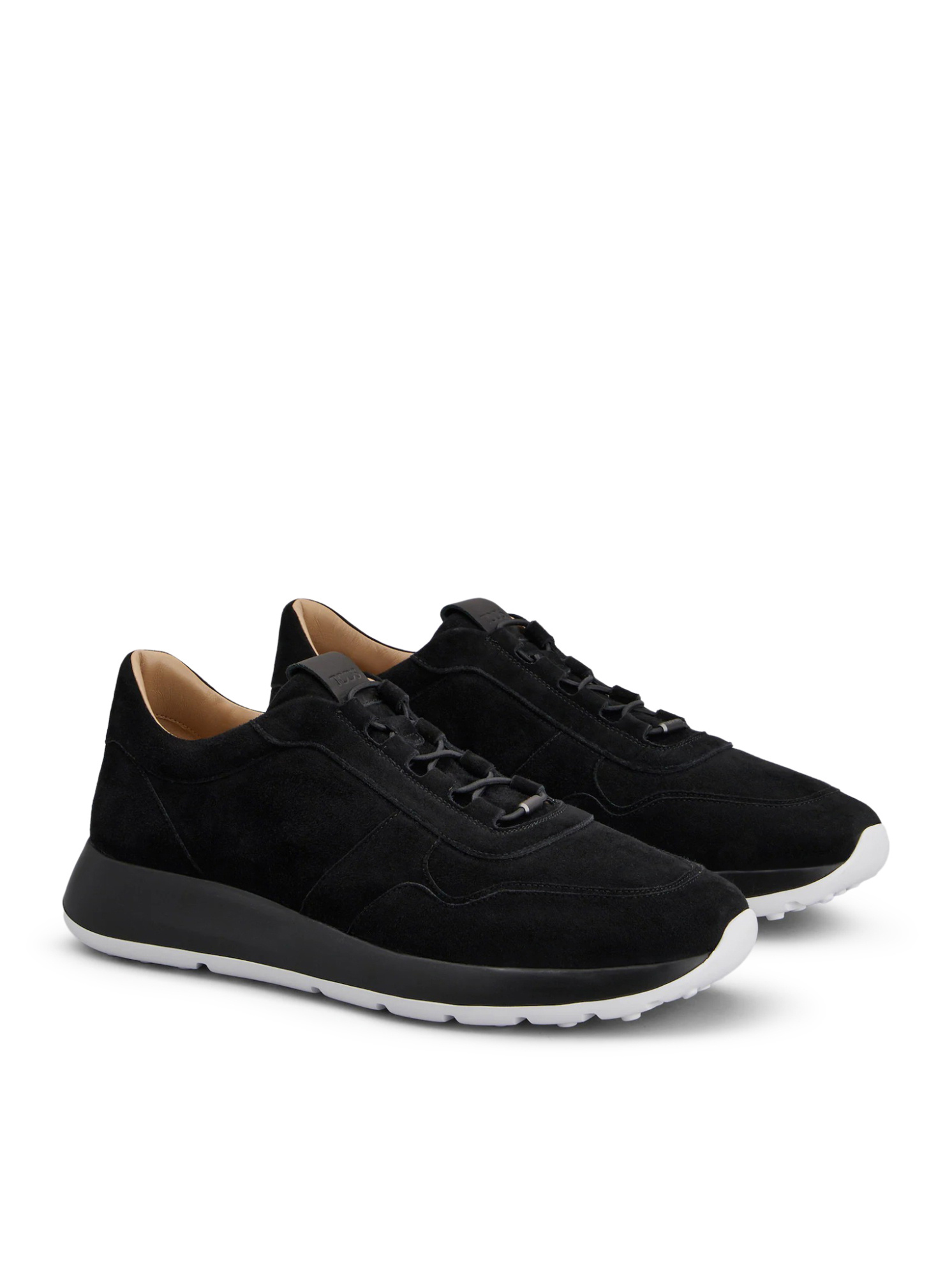Tod's Red Dot Sneakers In Pashmy Suede Shoes In Black