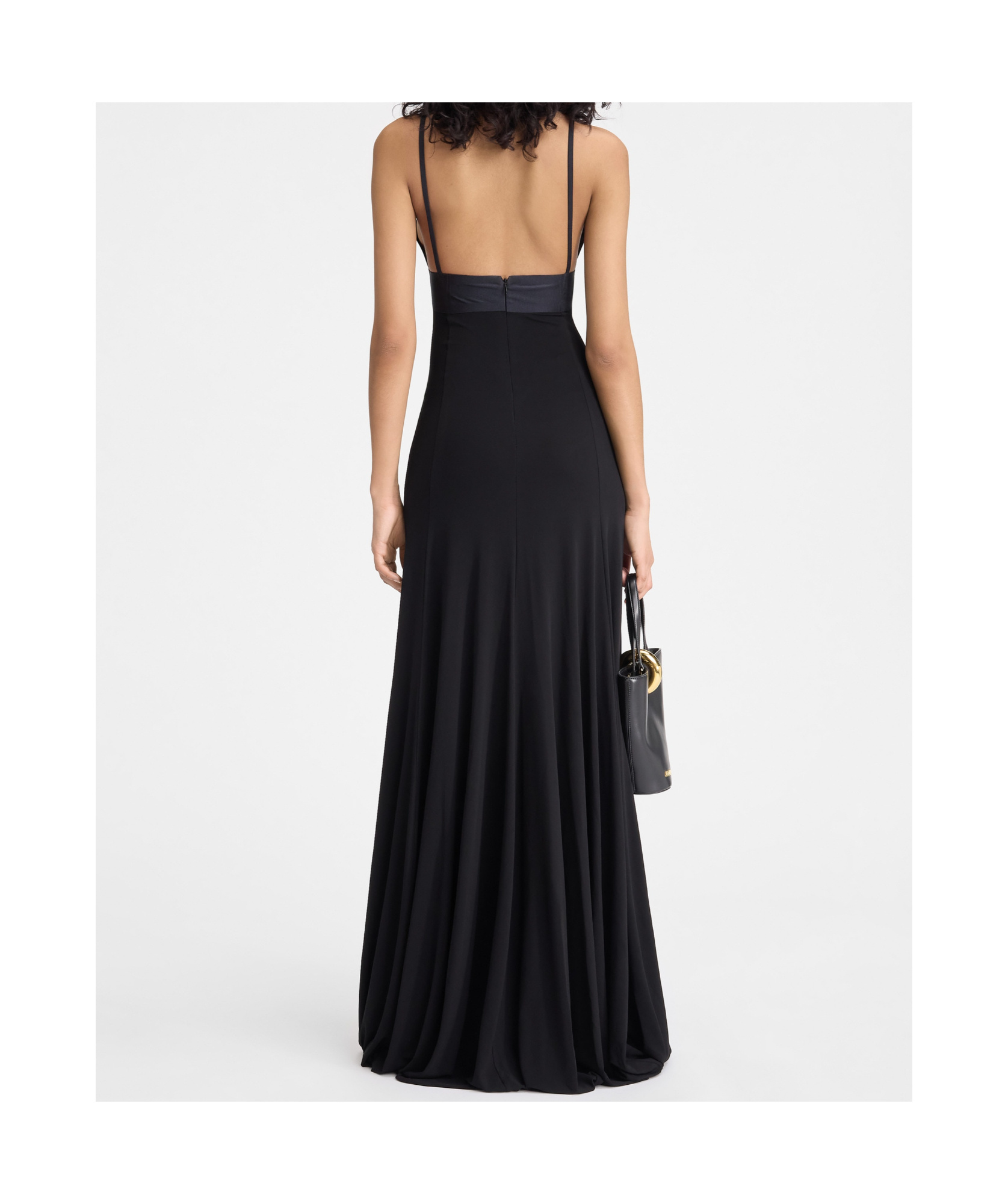 Jacquemus Thin Strapless Evening Dress In Black