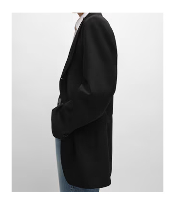 Celine Colonne Jacket In Diagonal Wool In Black