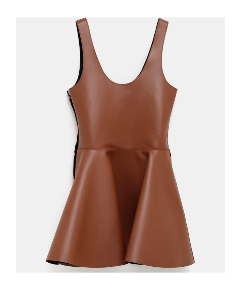 Shop Jw Anderson Circle Mini Dress In Brown