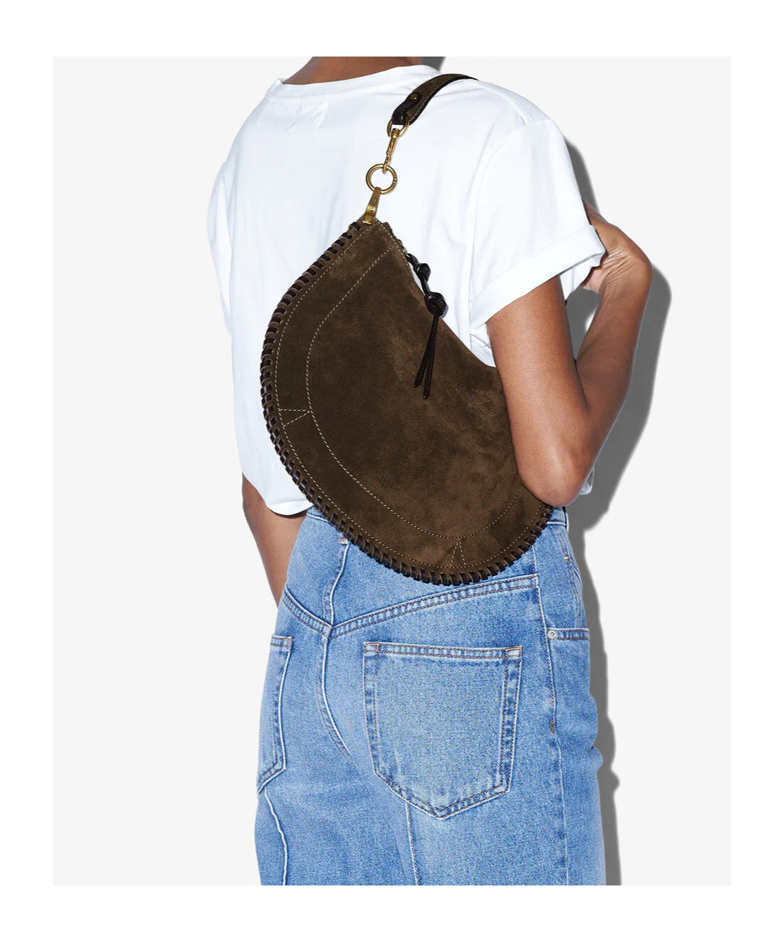 Isabel Marant Bronze Oskan Shoulder Bag In Brown