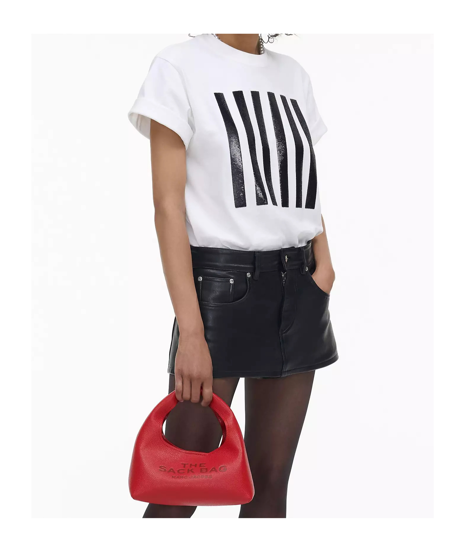 Marc Jacobs Logo Debossed Mini Top Handle Bag In Red