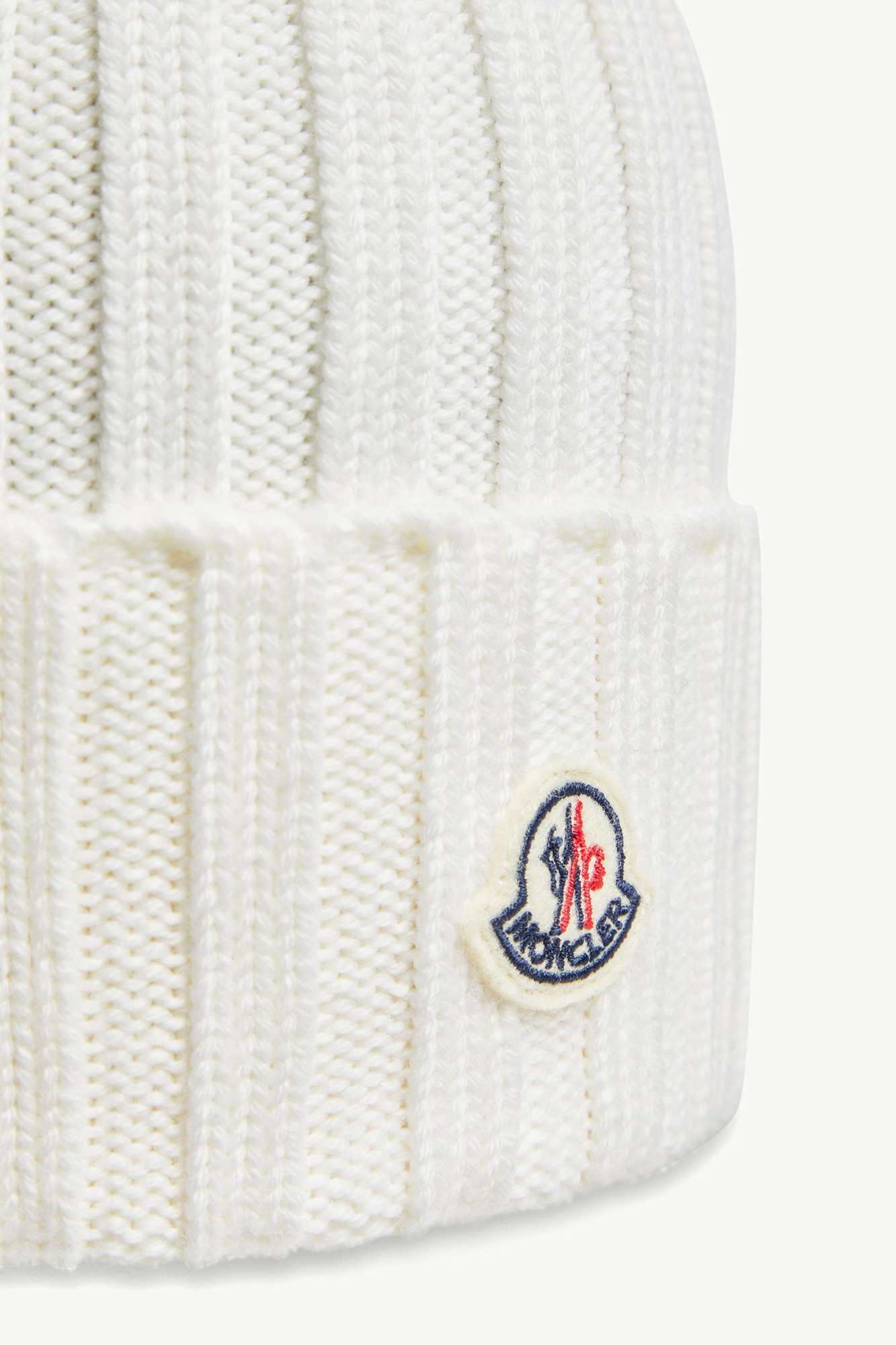 Moncler White Pom-pom Beanie In White