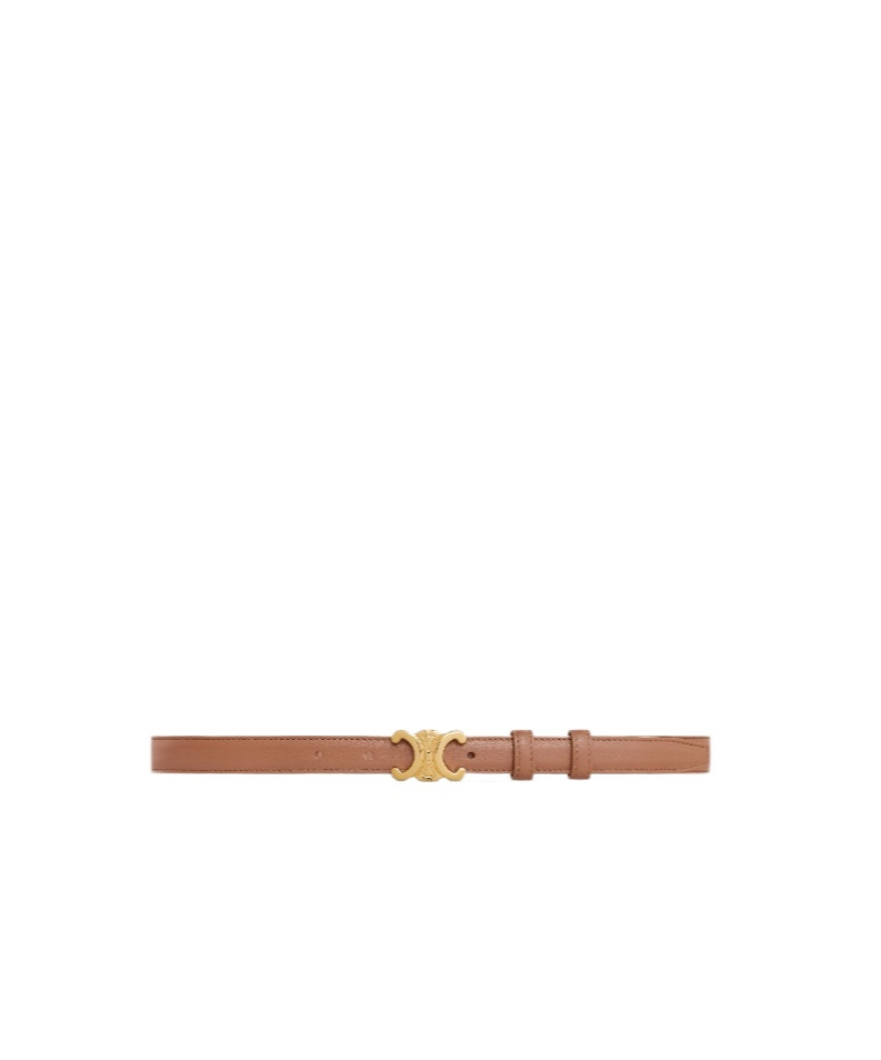 Celine Small Triomphe Taurillon Belt In Brown