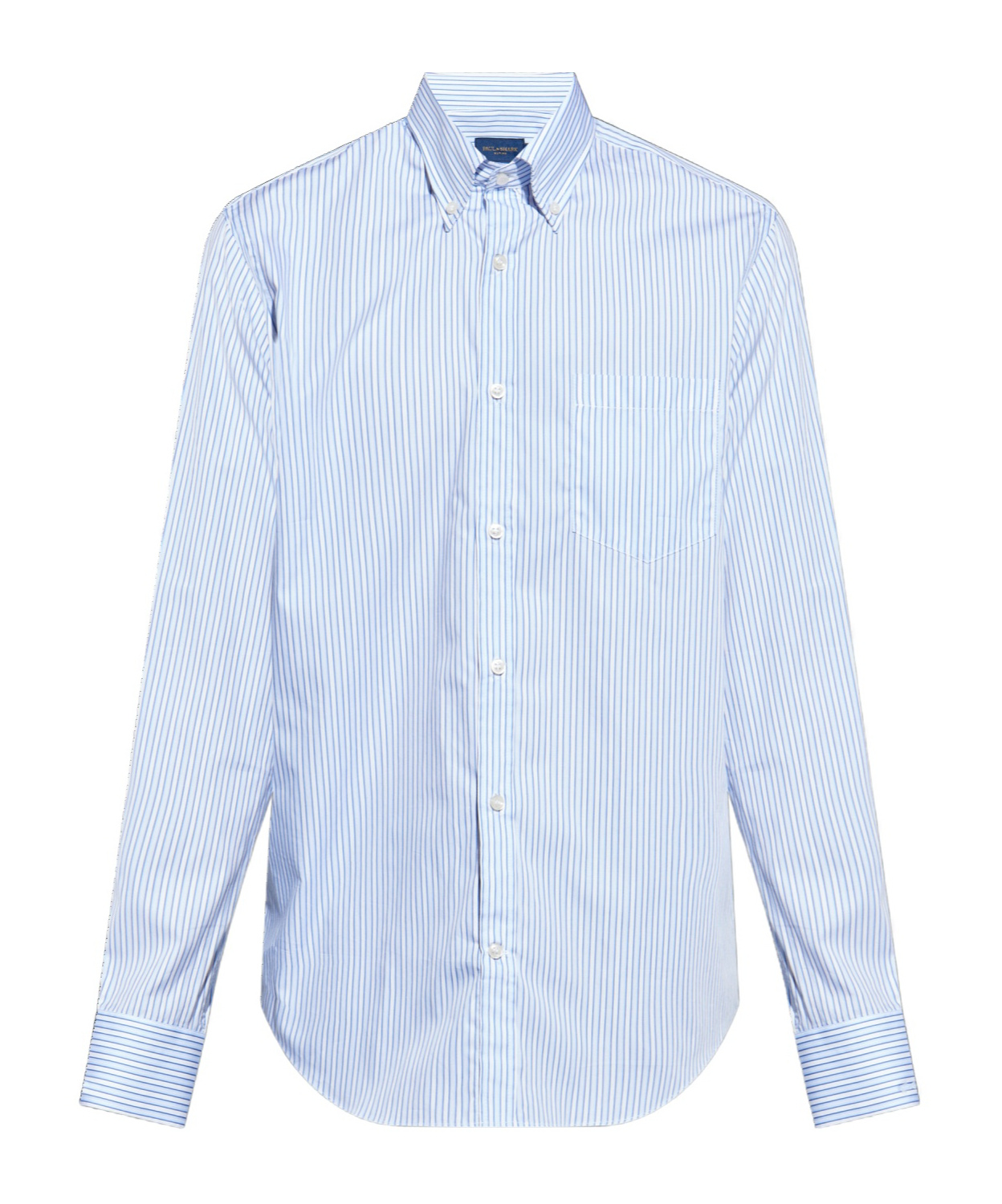 Paul & Shark Striped Cotton Shirt In Blue