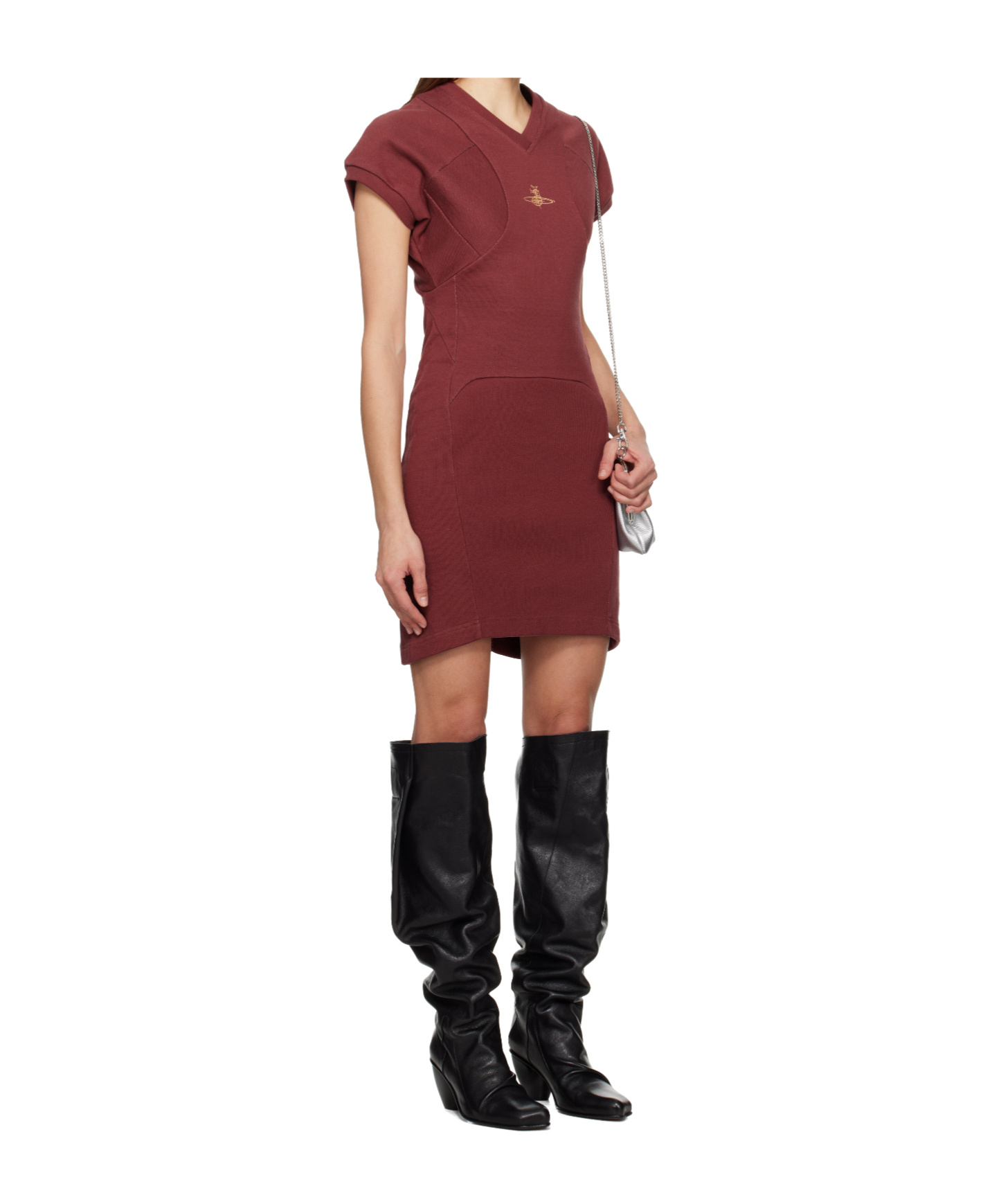 Vivienne Westwood Red Pourpoint Football Minidress In Burgundy